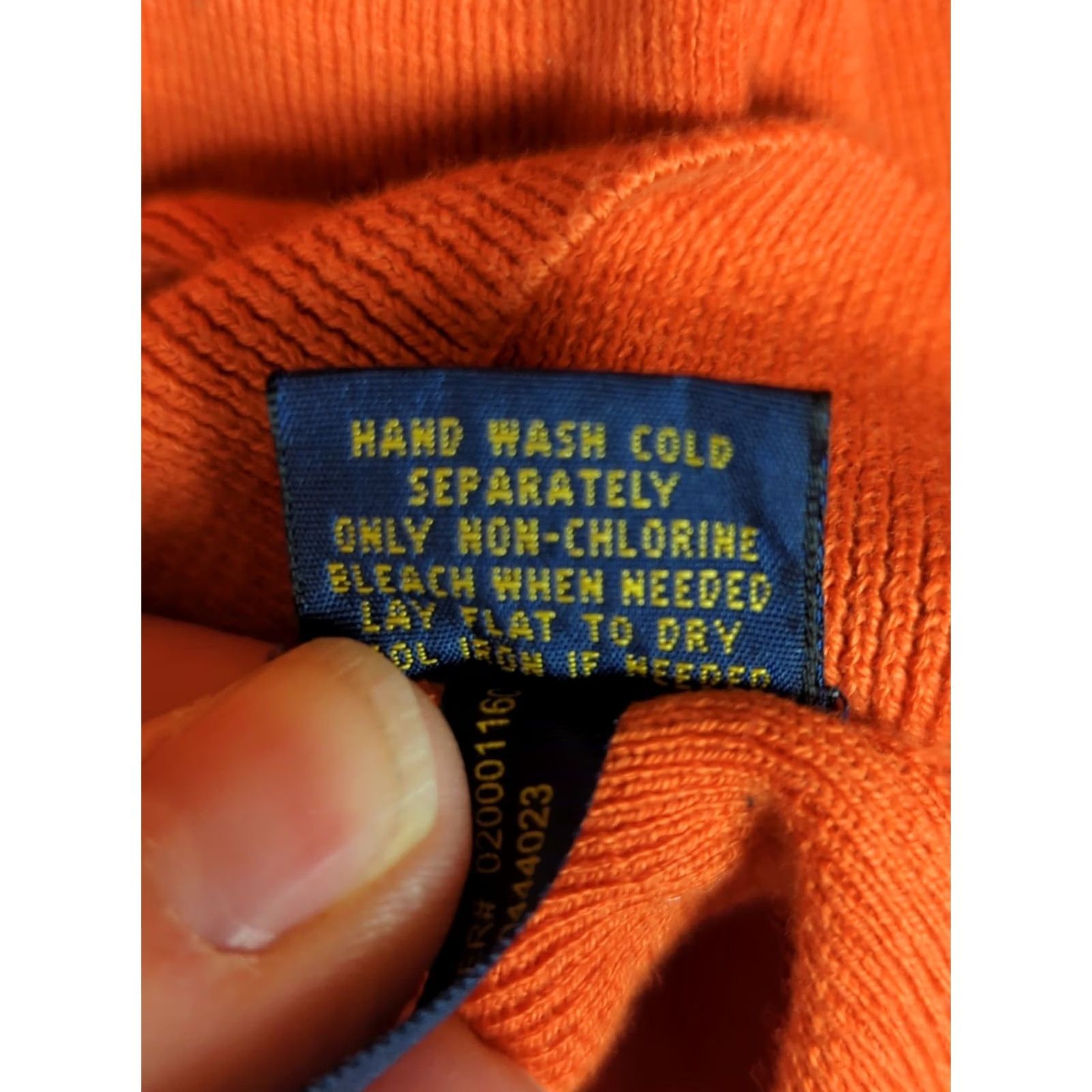 Polo Ralph Lauren Polo Ralph Lauren Mens S Orange V Neck Pullover Sweater Pima Cotton Size US S / EU 44-46 / 1 - 7 Thumbnail