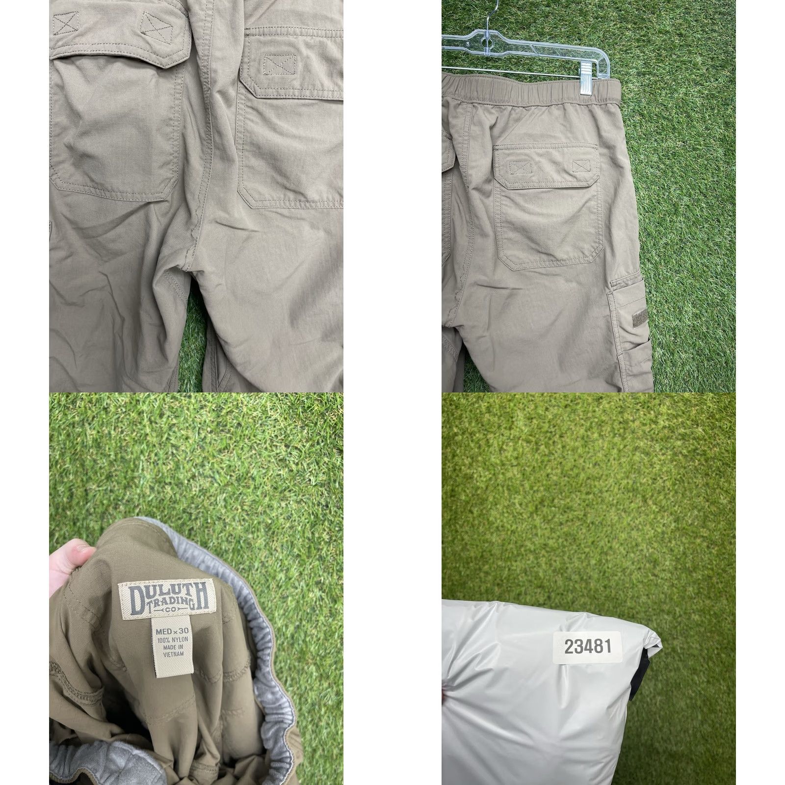 Vintage Duluth Cargo Pants Mens M Beige Flex Dry on the Fly Workwear Size US 31 - 8 Thumbnail