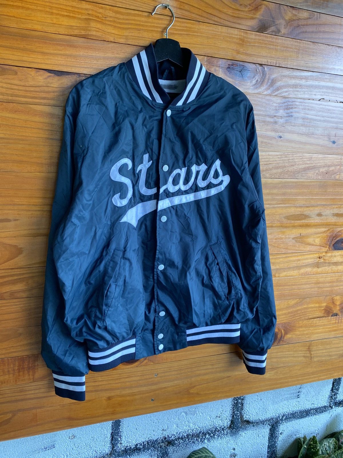 Rennoc RENNOC Classic Stars Varsity Jacket Navy Blue Button up Size US M / EU 48-50 / 2 - 5 Thumbnail