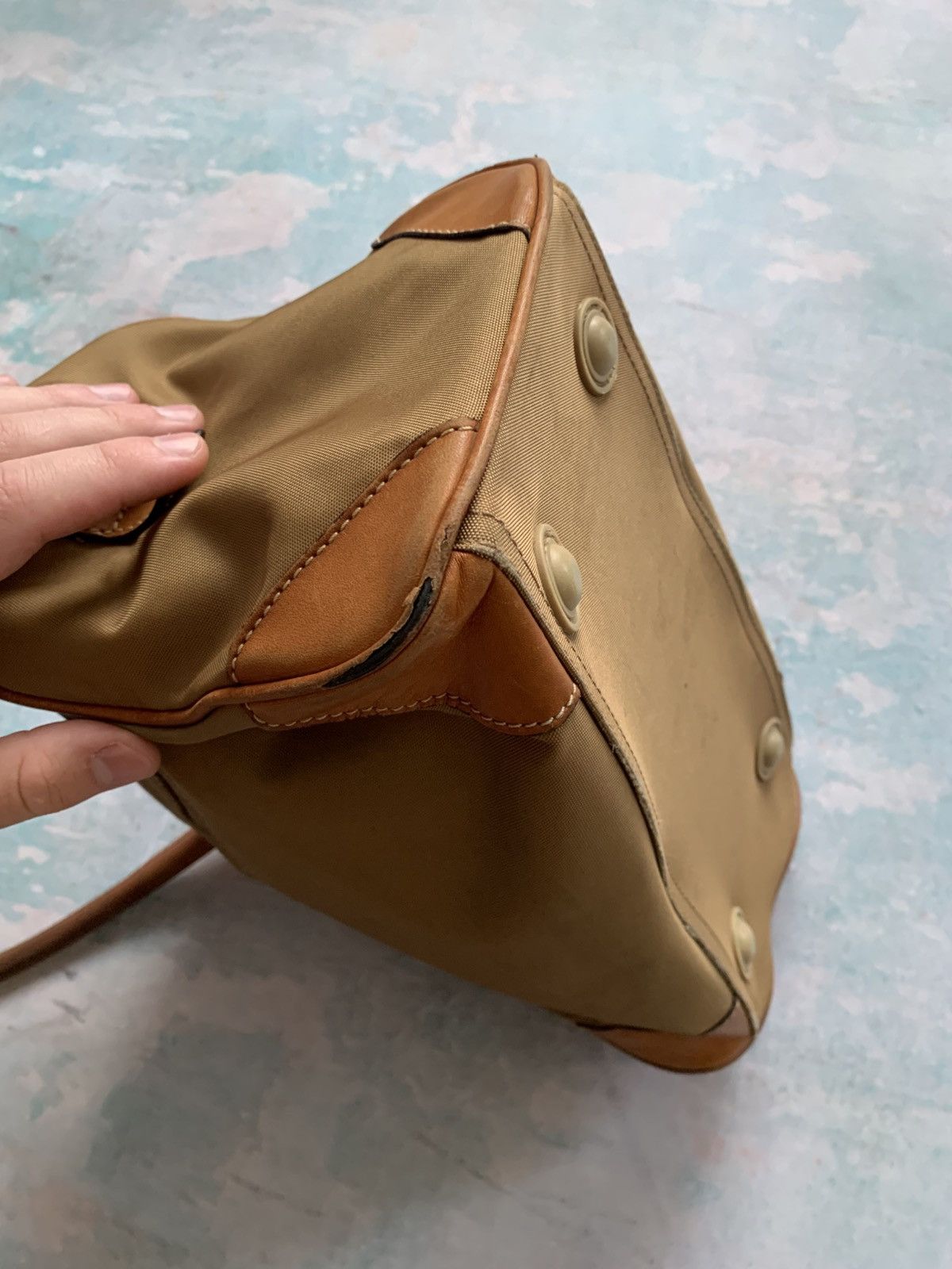 Bogner Vintage Bogner Shoulder Bag Womens Brown Canvas Leather Trim Size ONE SIZE - 14 Thumbnail