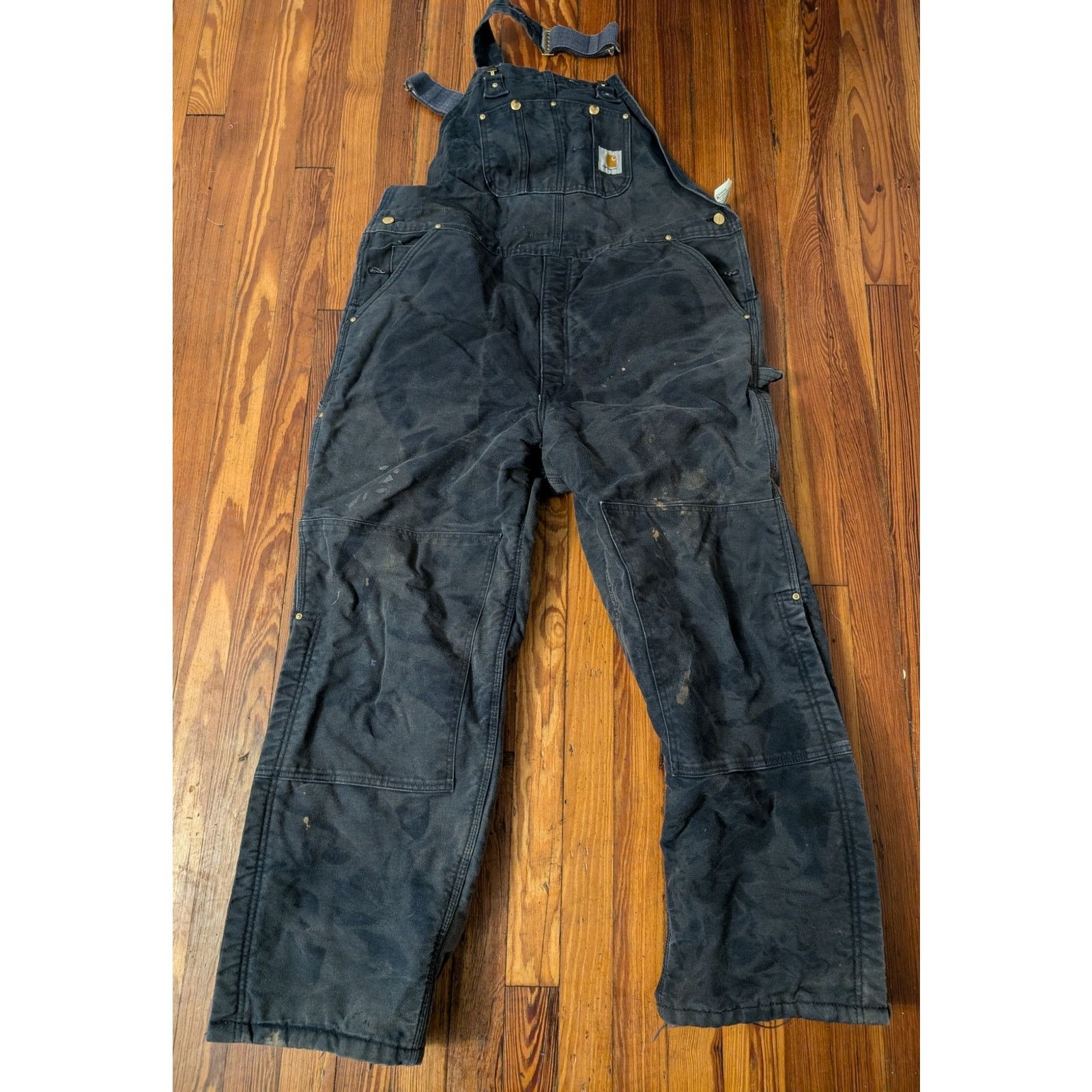Carhartt VTG Overalls Blue Size 44X30 Distressed Made in USA