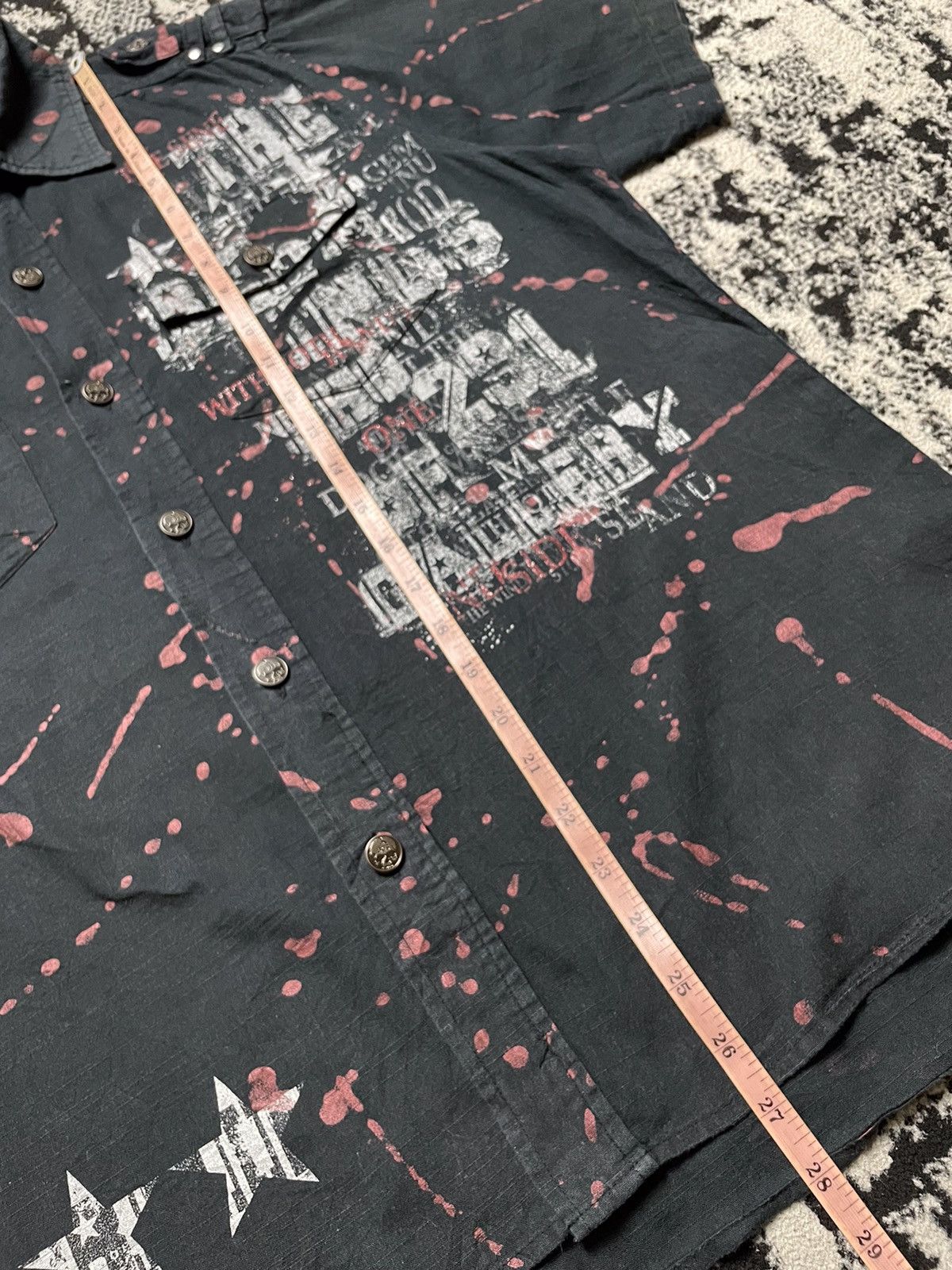 Japanese Brand × Vintage Vintage y2k bernings sho skull poem gothic punk button up Size US L / EU 52-54 / 3 - 12 Thumbnail