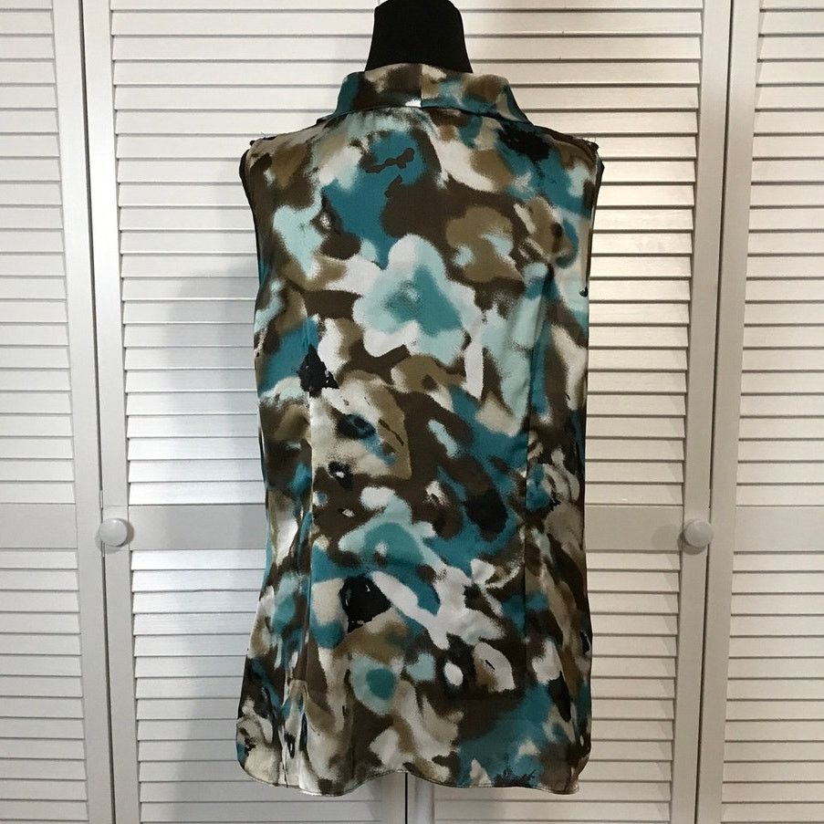Other New Directions Boho Abstract Draped V-Neck Tunic Blouse XL Size XL / US 12-14 / IT 48-50 - 2 Thumbnail
