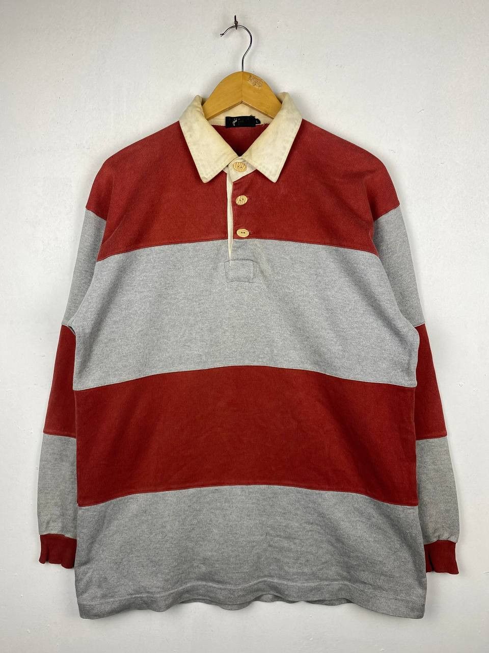 vintage issey miyake longsleeves polo shirt distressed