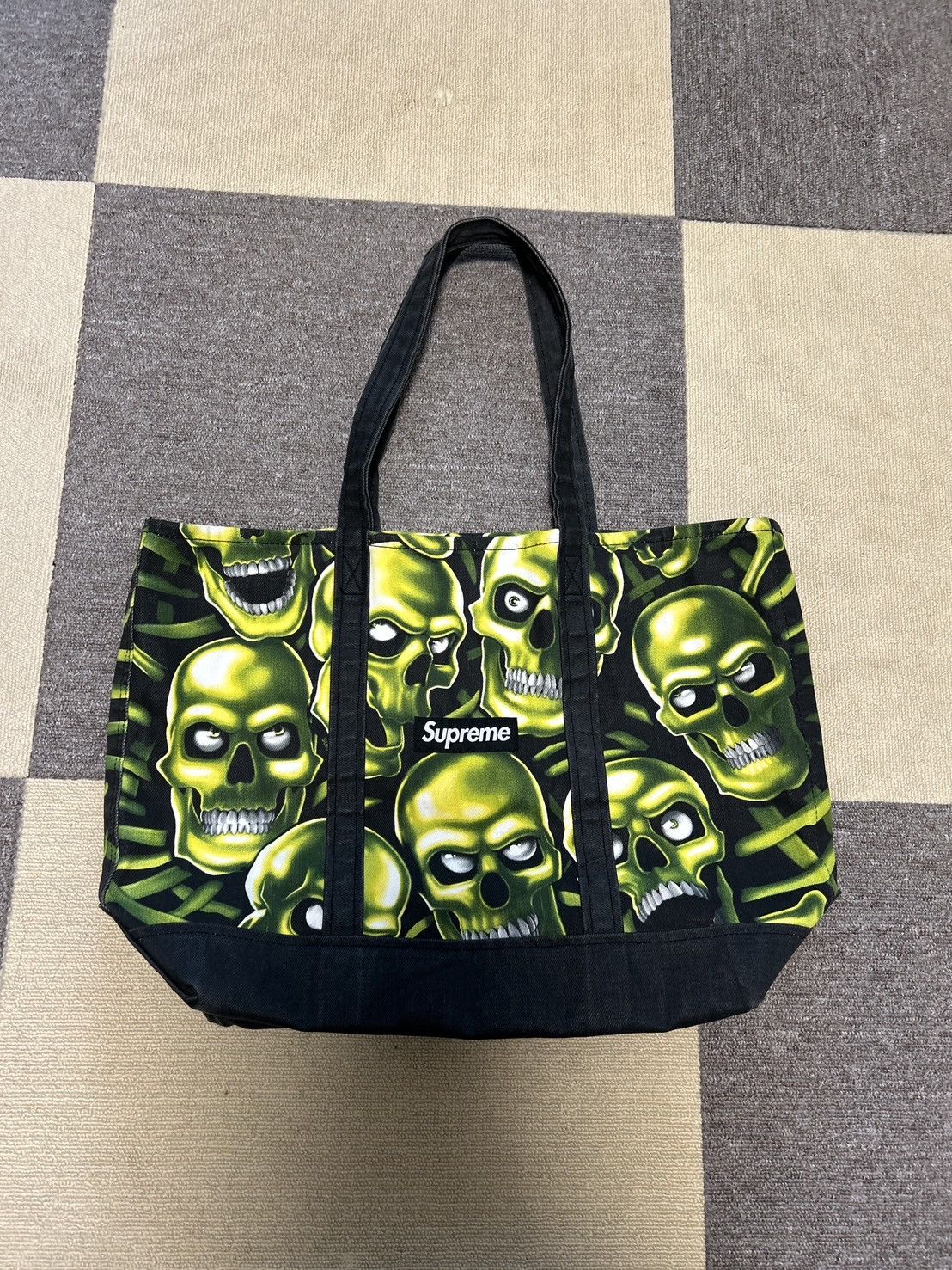 Supreme Supreme Skull Pile Tote Bag Black Used | Grailed