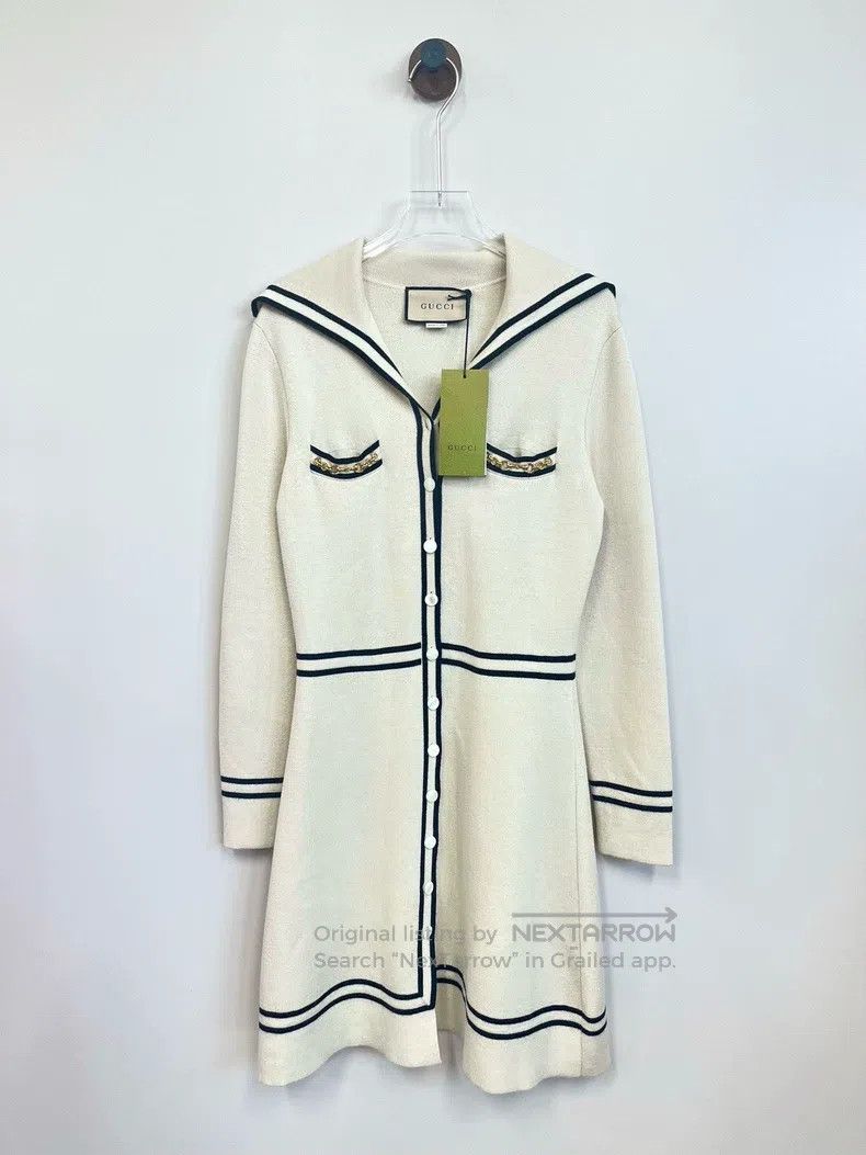 Gucci Gucci Ivory white and black striped horse buckle knitted d Size XS / US 0-2 / IT 36-38 - 1 Thumbnail