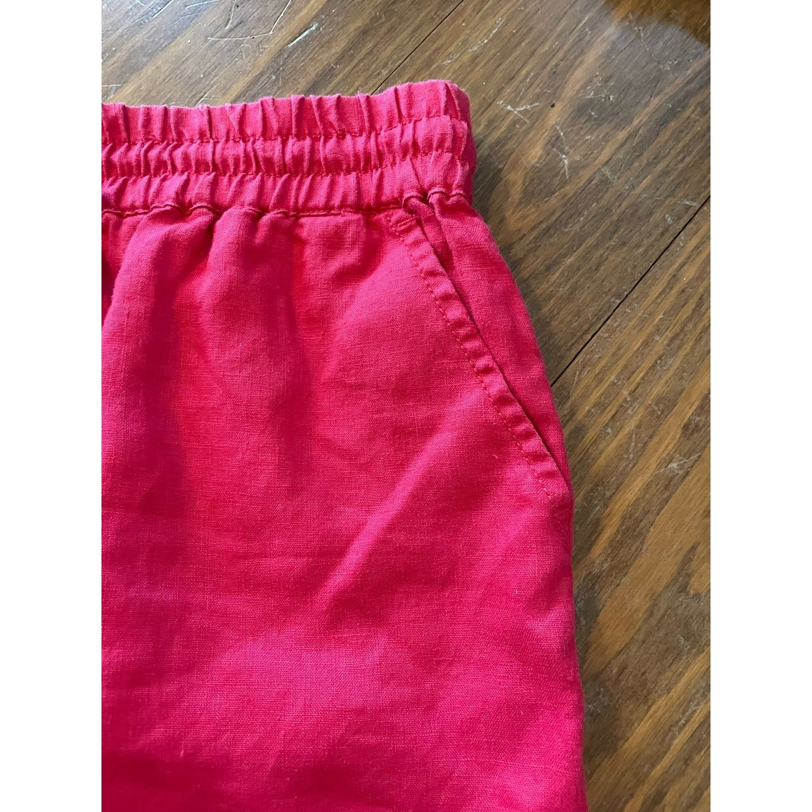 Willi Smith Willi Smith 100% linen Red Drawstring Waist Mini Skirt, M Size 28" / US 6 / IT 42 - 5 Thumbnail