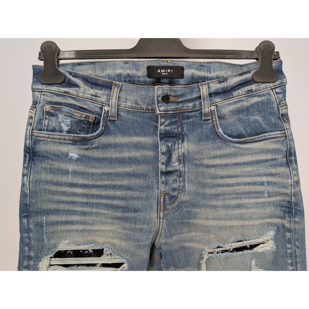 Amiri o1rshd1 Sequin Thrasher Jeans in Vintage Indigo Size US 33 - 11 Thumbnail