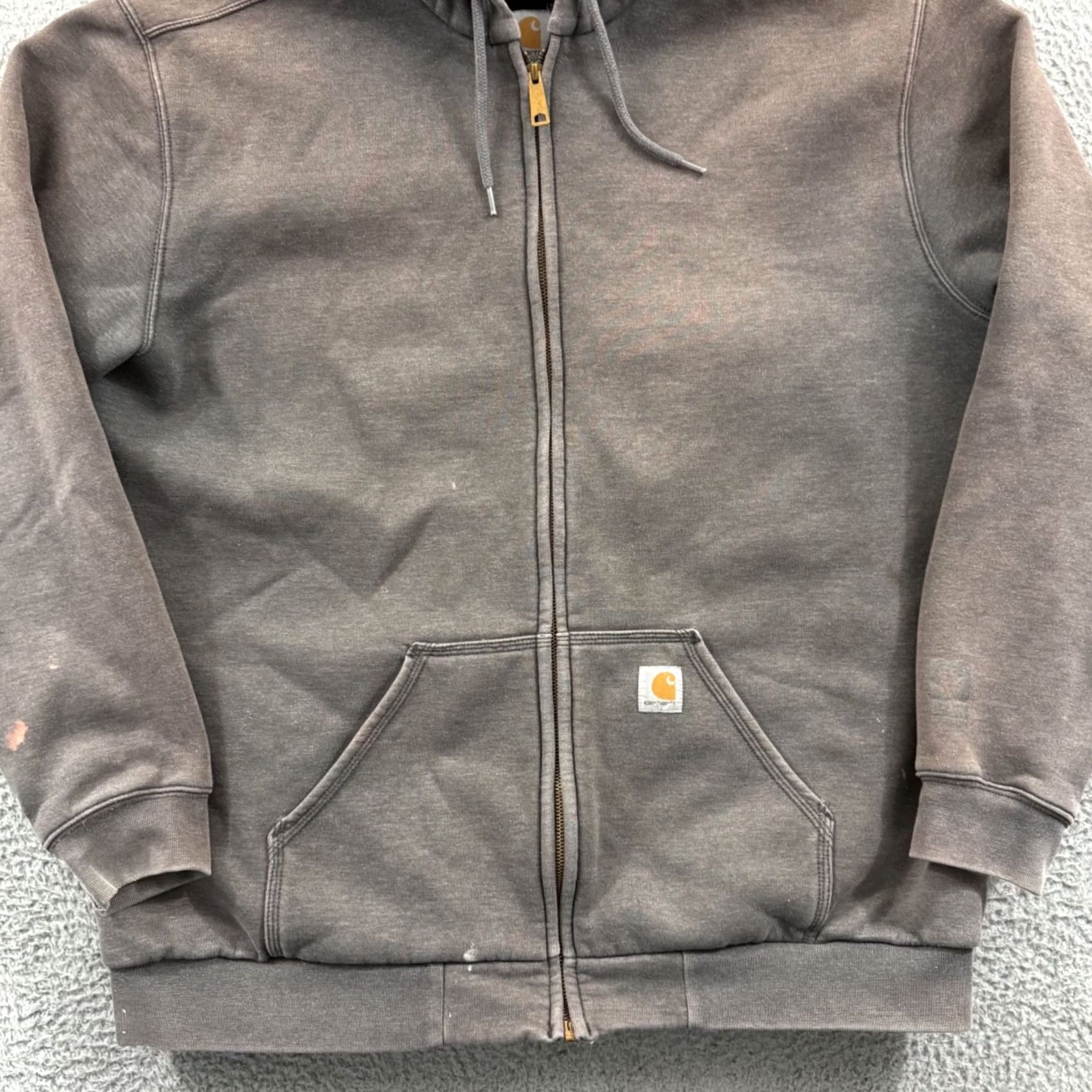 Carhartt Carhartt Sweatshirt Mens XL Tall Gray Rain Defender Thermal Hoodie Faded Outdoor Weather Resistant Zippered Full Zip Size US XL / EU 56 / 4 - 2 Thumbnail