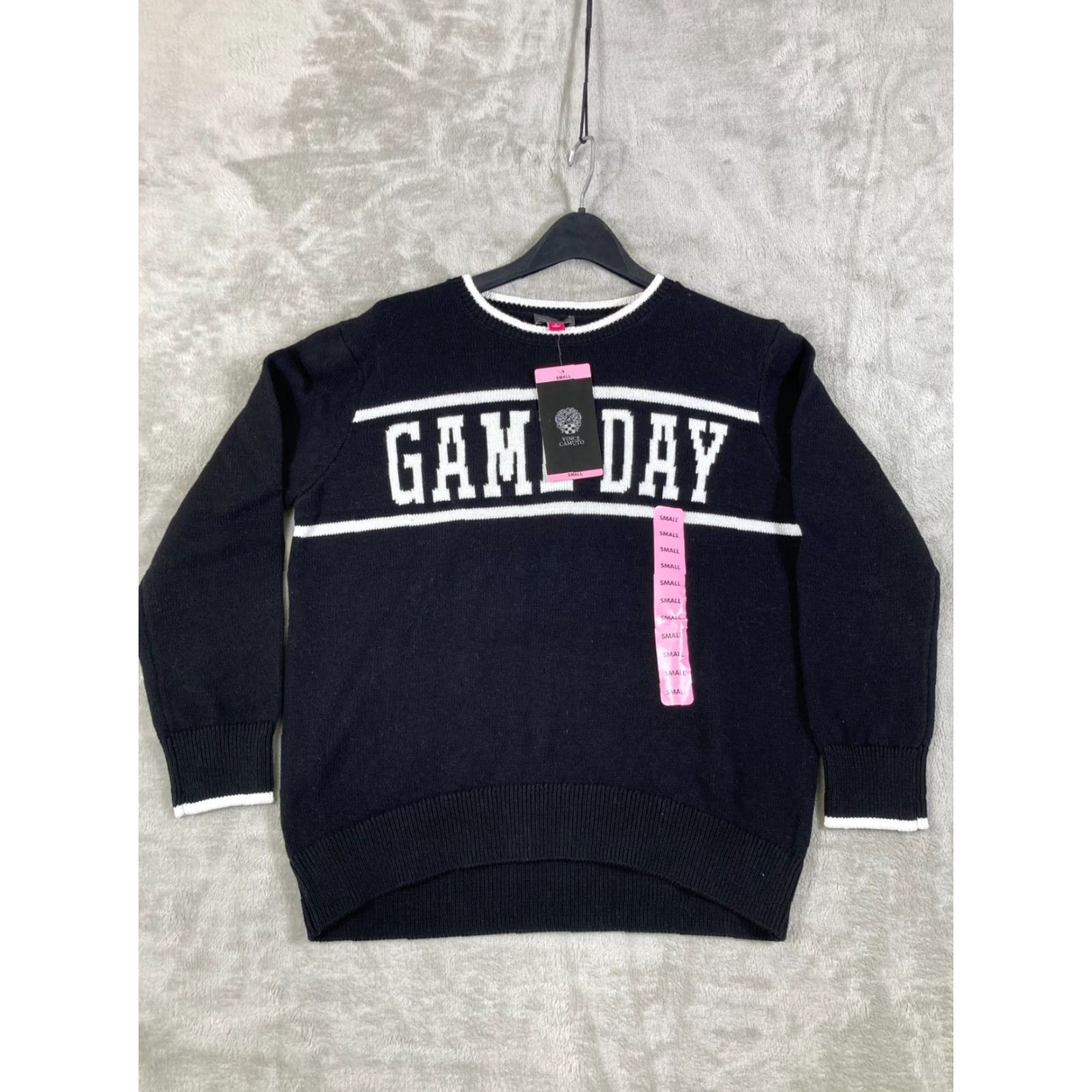 Vince Camuto Vince Camuto Sweater Shirt Women Small Black 100% Cotton Crew Neck Pullover NWT Game Day Winter Fall Spring Mens Womens? Size S / US 4 / IT 40 - 3 Thumbnail