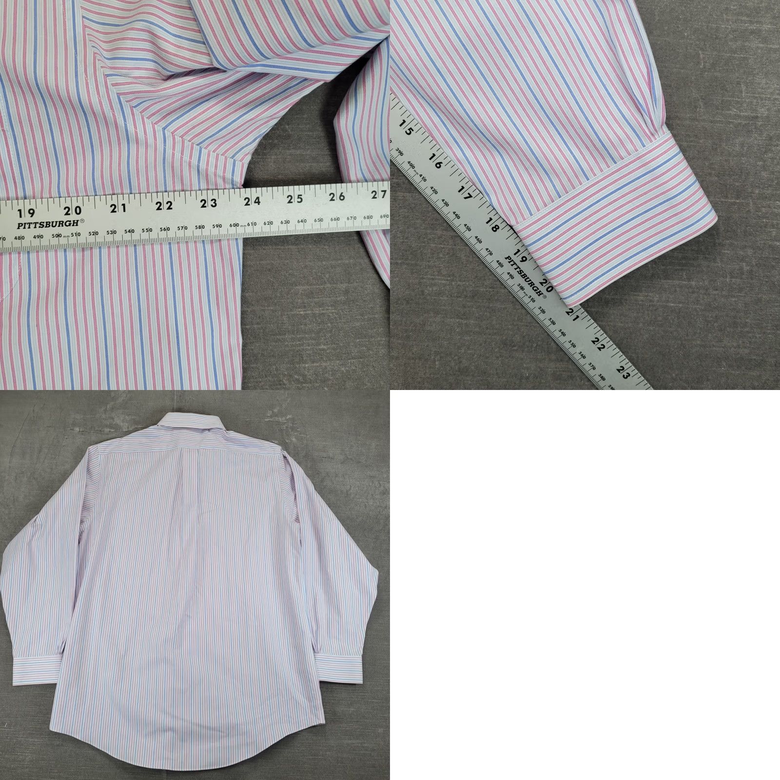 Brooks Brothers Brooks Brothers Mens Regular Fit Striped Dress Shirt Supima Cotton Pink 16 34 Size 46R - 8 Thumbnail