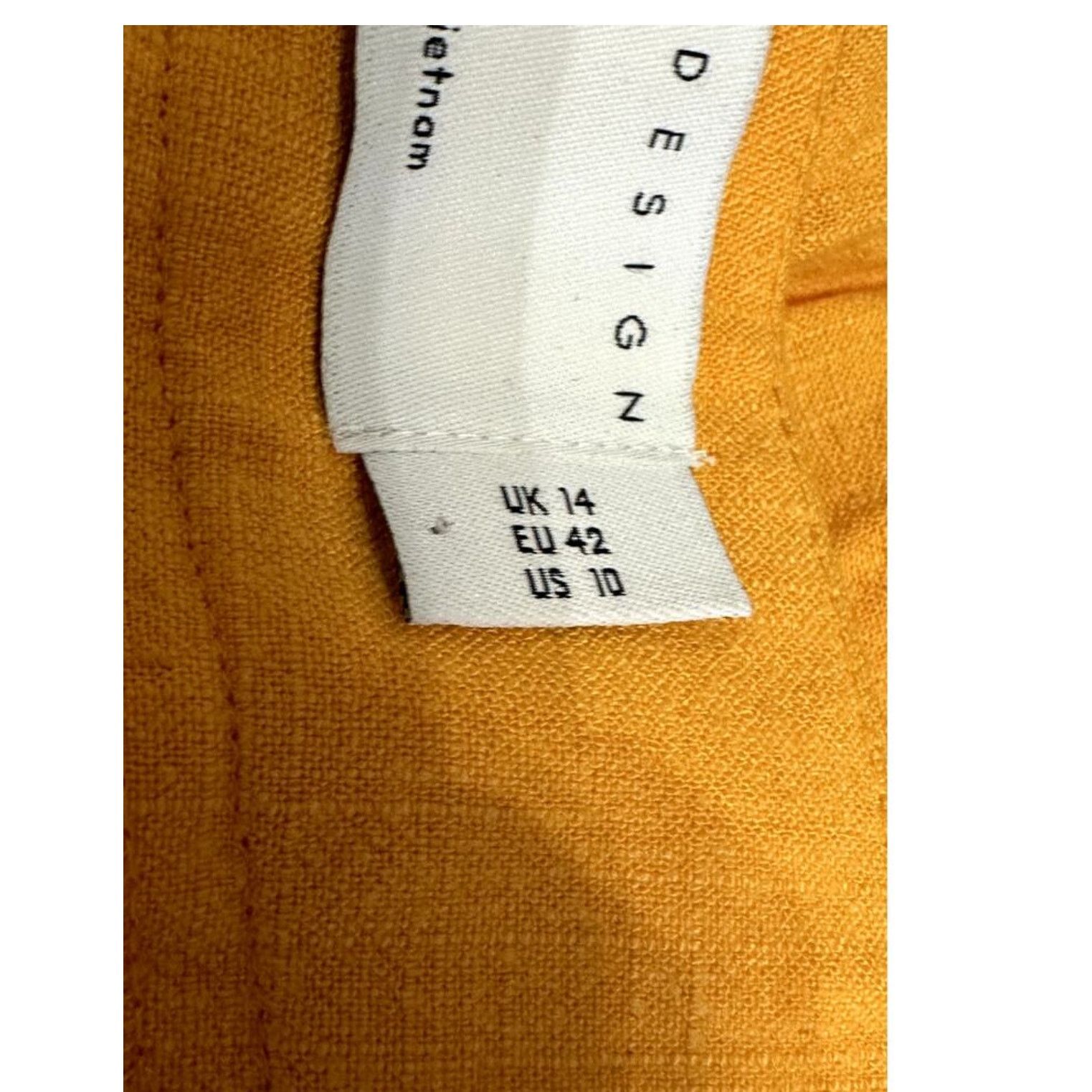 Asos ASOS Wide Leg Pants High Rise Linen Orange Women's US 10 NWT Size 32" / US 10 / IT 46 - 10 Thumbnail