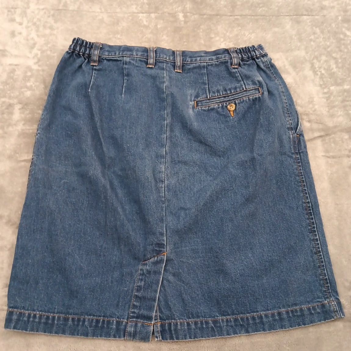 Eddie Bauer Eddie Bauer Skirt Size 10 Tall Blue Denim Pencil Pleated Front Pockets Womens Size 32" / US 10 / IT 46 - 4 Thumbnail