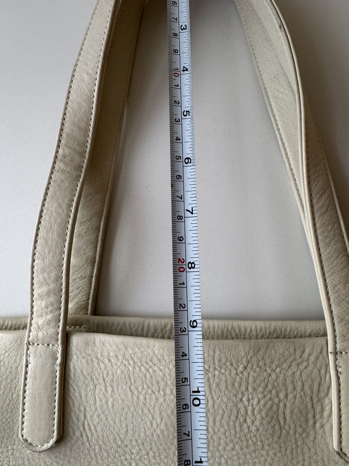 Baggu Baggu Tote Bag Ivory Natural Milled Leather Double Handle Size ONE SIZE - 15 Thumbnail