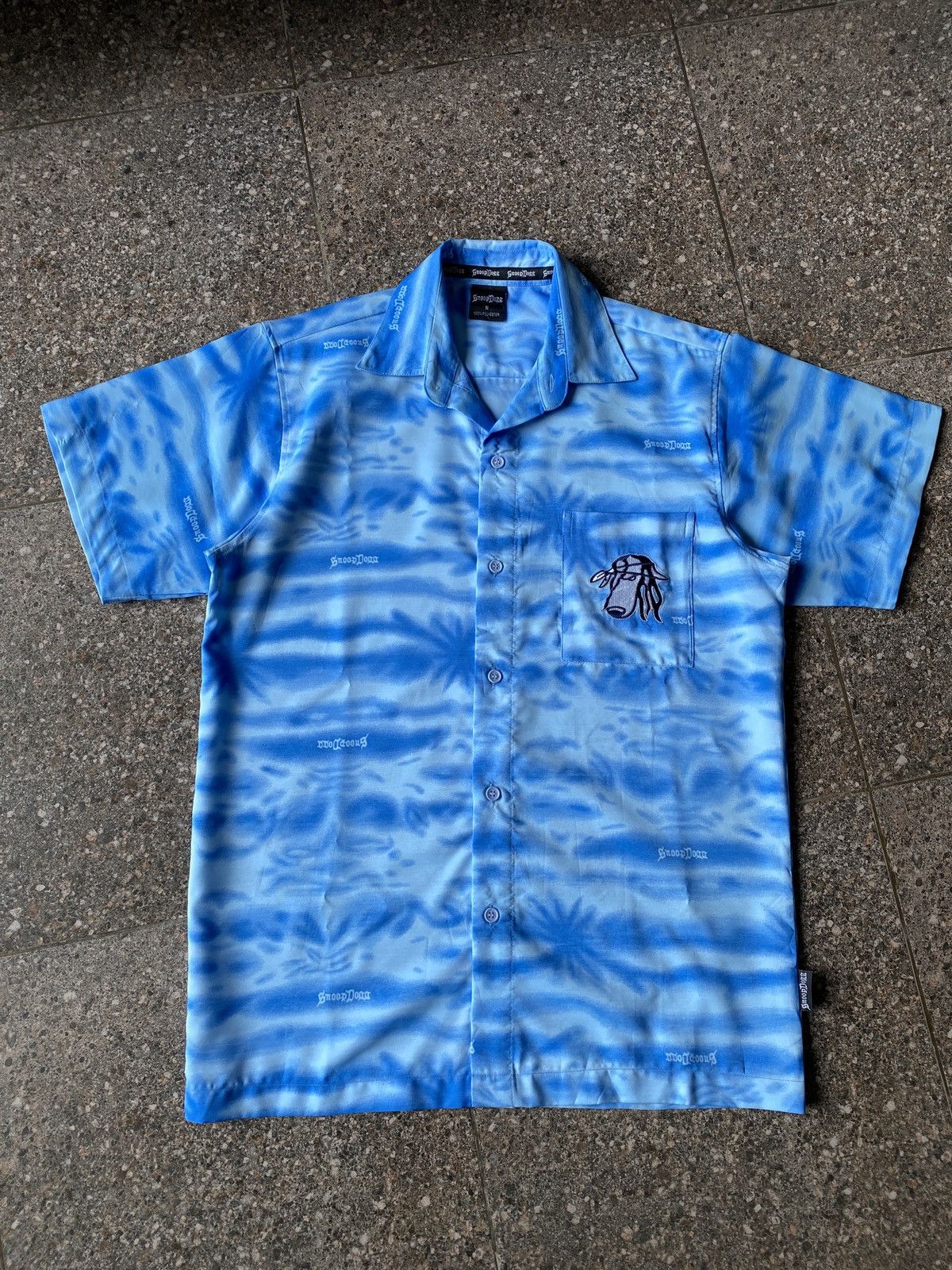 image of Rap Tees x Snoop Dogg All Over Print Shirt in Blue, Men's (Size Small)