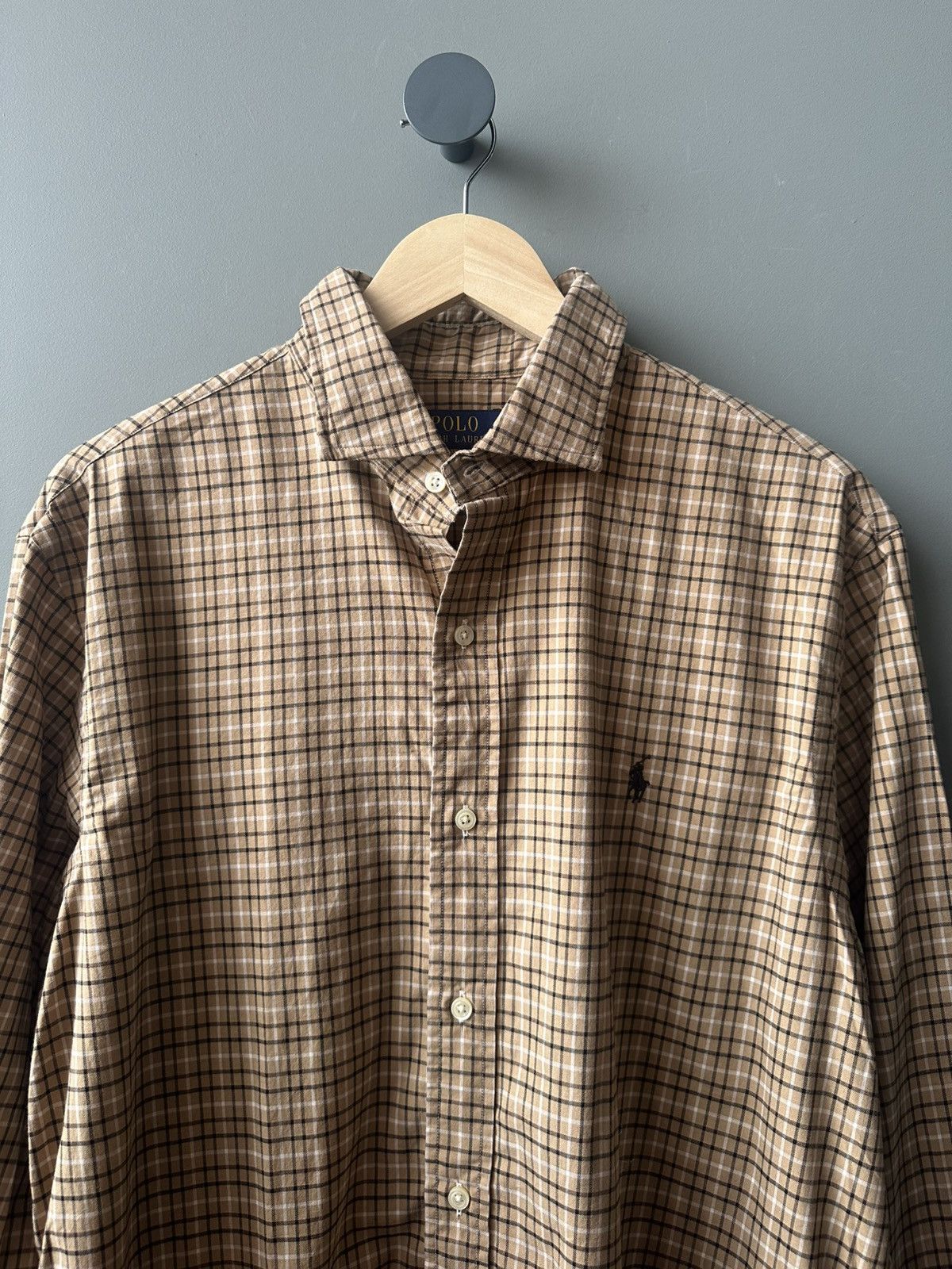 Polo Ralph Lauren Polo Ralph Lauren Beige Check Cotton Shirt Size L Size US L / EU 52-54 / 3 - 2 Thumbnail