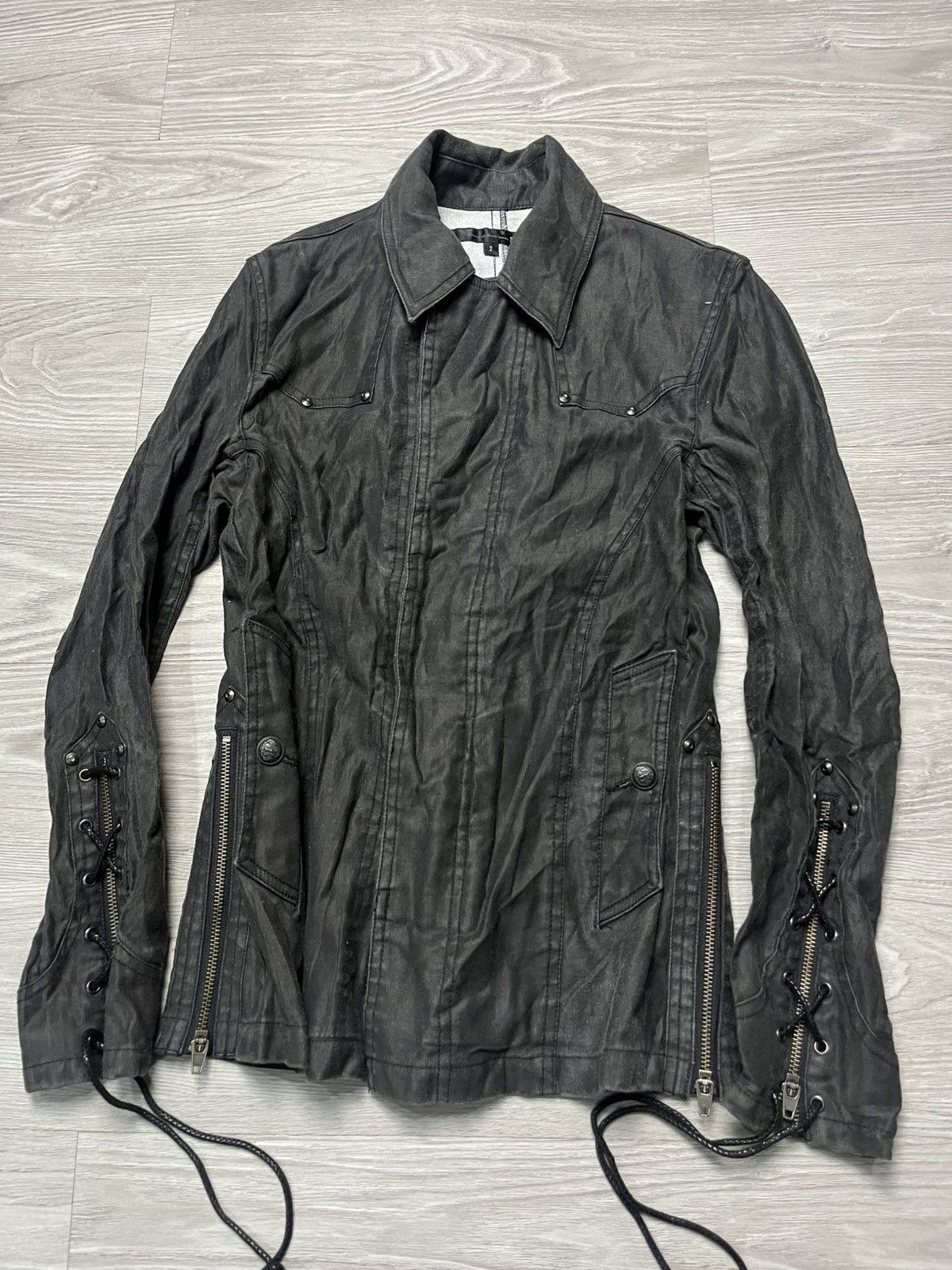 Japanese Brand Y2k Schlussel 14th addiction lgb style waxed Jacket Size M / US 6-8 / IT 42-44 - 2 Thumbnail