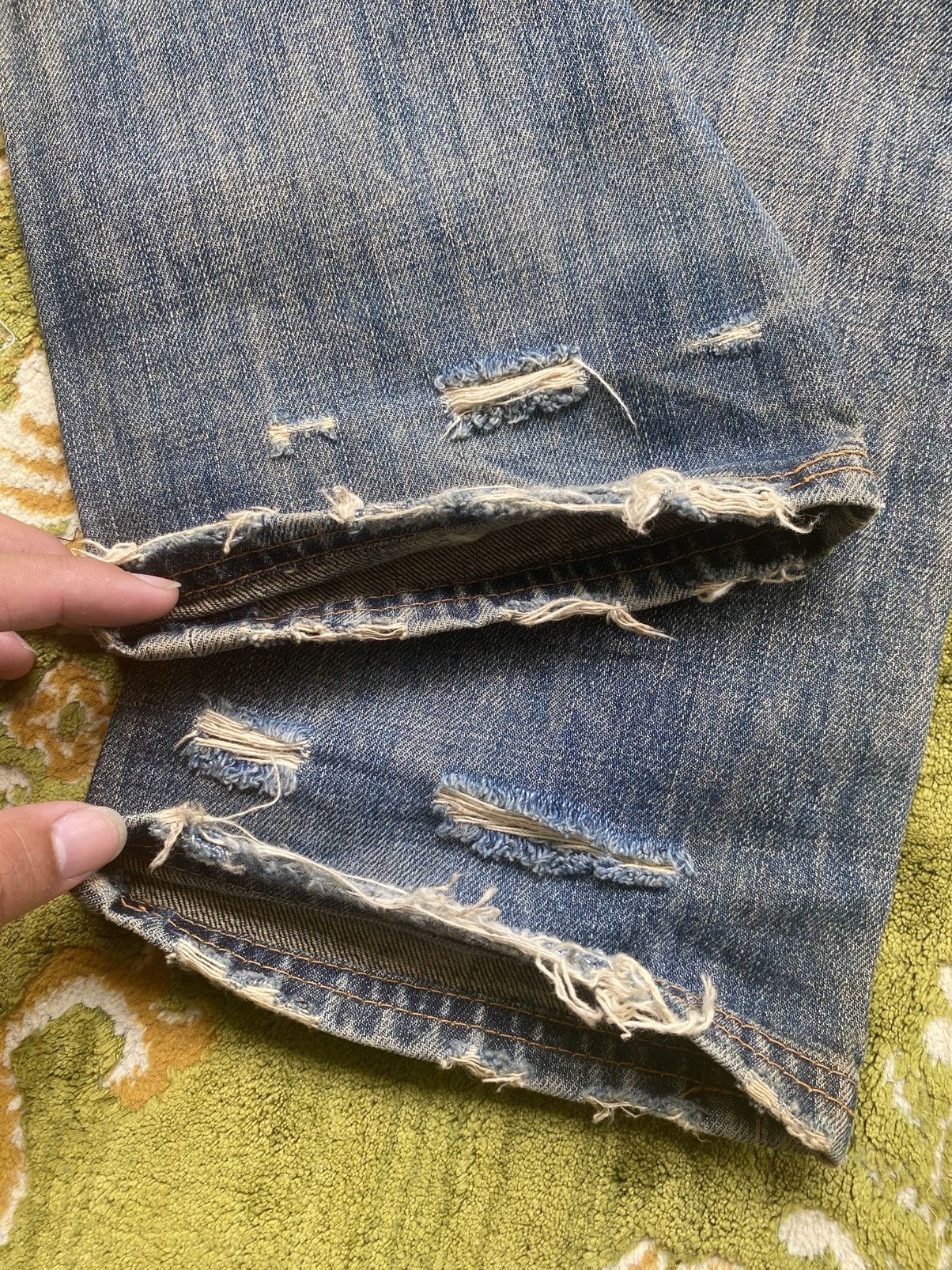 Japanese Brand 2000s R.Newbold Distressed Blue Denim Pants | Vkei Style Size US 31 - 9 Thumbnail