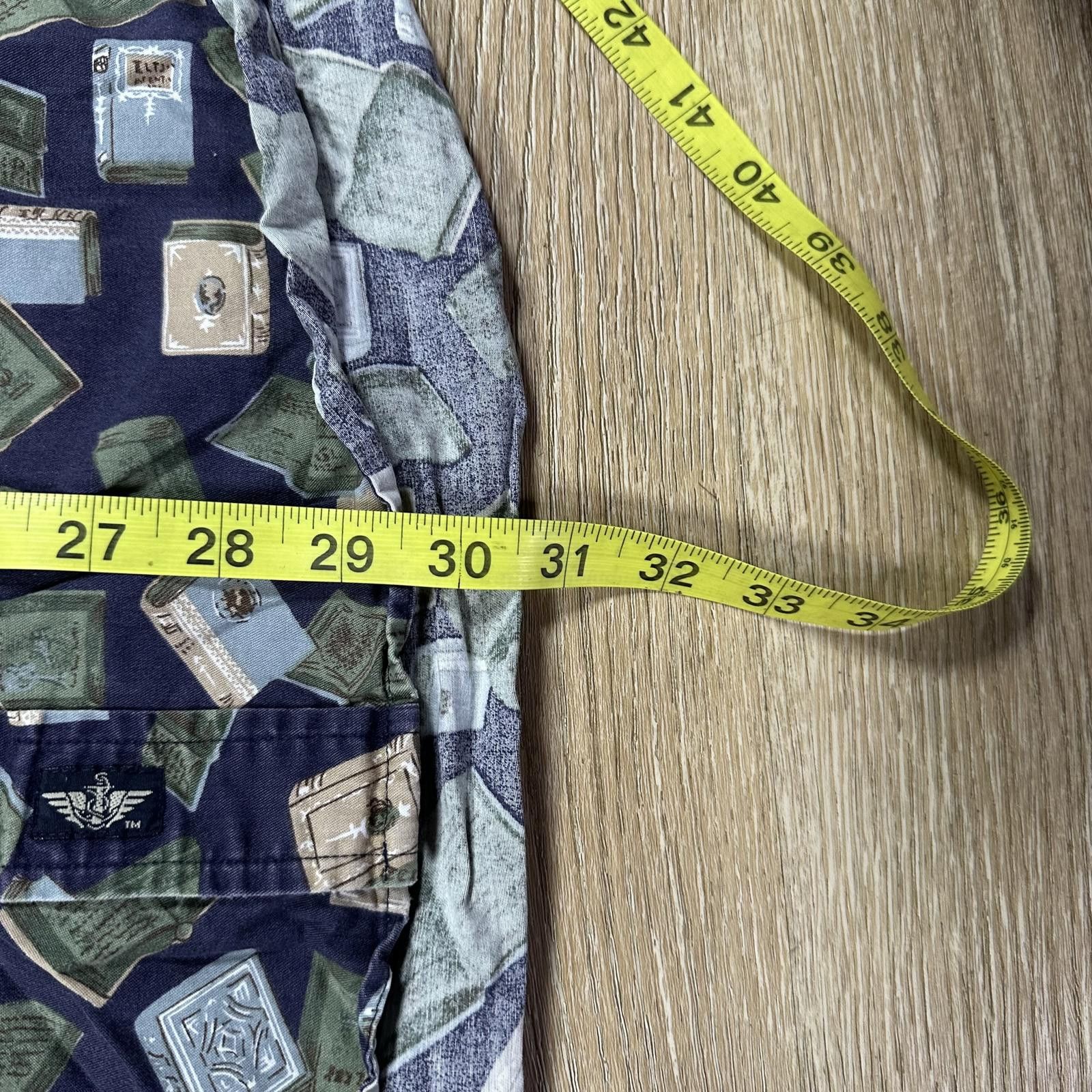 Dockers Dockers Mens Button Up Shirt XL Navy Green Book Print Size US XL / EU 56 / 4 - 7 Thumbnail
