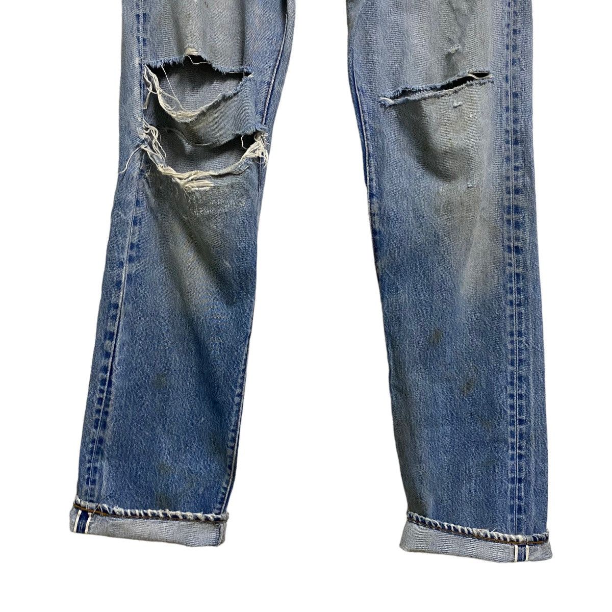 Levi's Vintage 80s Levis 501 Redline Thrashed Selvedge Jeans Size US 31 - 7 Thumbnail