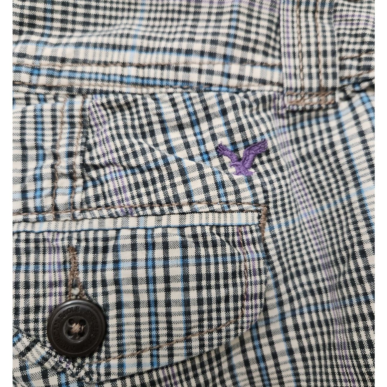 American Eagle Outfitters American Eagle Outfitter Blue Black Plaid Flat Front Short 2 Size 30" / US 8 / IT 44 - 3 Thumbnail