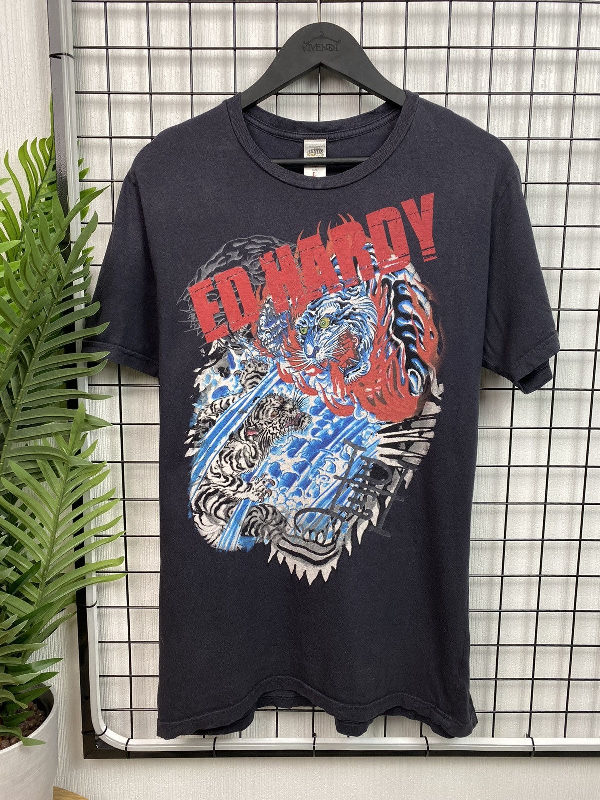 Christian Audigier × Ed Hardy × Vintage Ed Hardy Tiger Print T Shirt Christian Audigier tee Men’s L Size US L / EU 52-54 / 3 - 6 Thumbnail