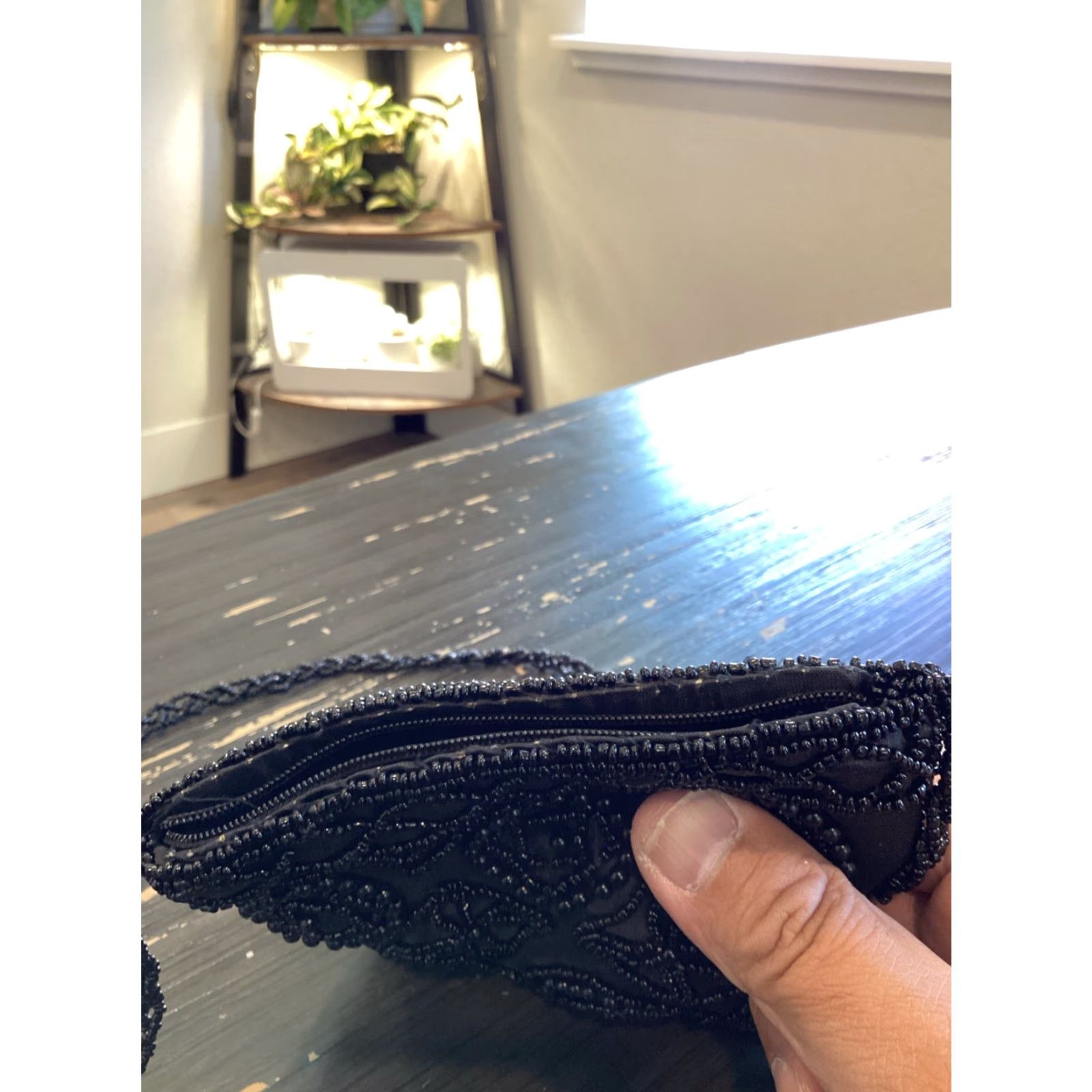 Vintage VINTAGE Beaded Crossbody Bag Shoulder Bag Women Small Black Beaded Accents 5.5-8.5” x .5-2” Bohemian Hipster Wedding Party Travel Workwear Charm Size ONE SIZE - 7 Thumbnail