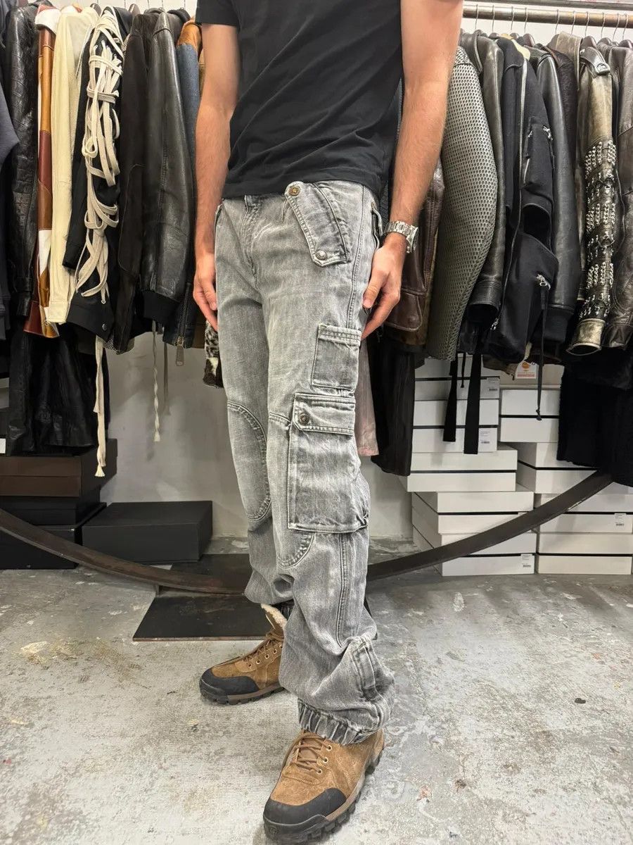 Dolce & Gabbana AW2004 Dolce & Gabbana Grey Cargo Double Knee Denim Jeans Size US 33 - 3 Thumbnail