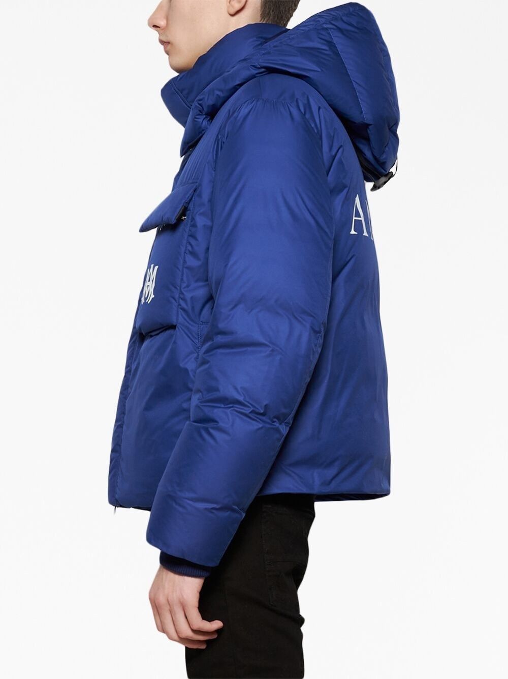 Amiri o1w1db10125 Logo-Embroidery Padded Jacket in Blue Size US M / EU 48-50 / 2 - 4 Thumbnail