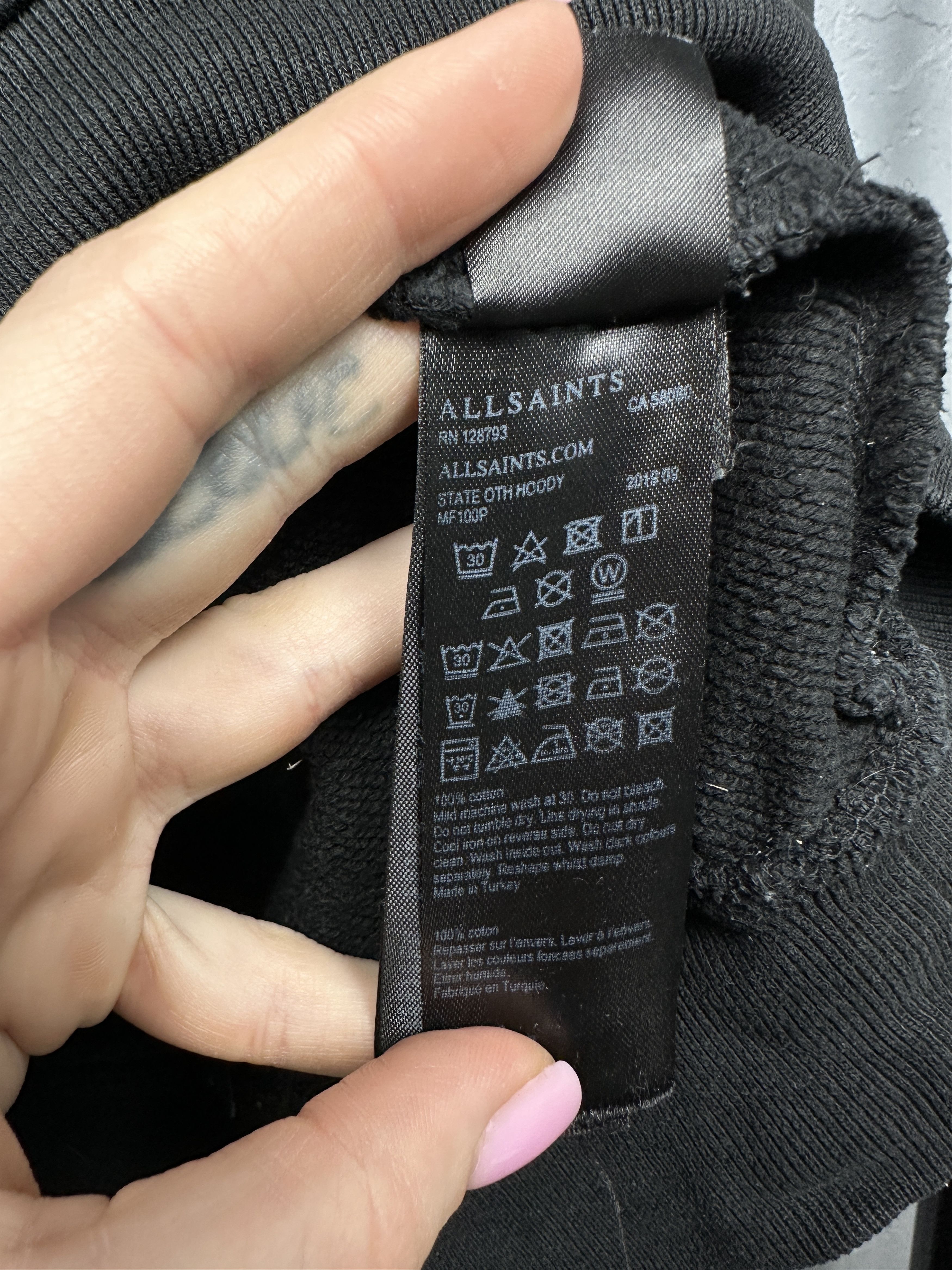 Allsaints Allsaints Mens State OTH Center Logo Hoodie Size US M / EU 48-50 / 2 - 6 Thumbnail