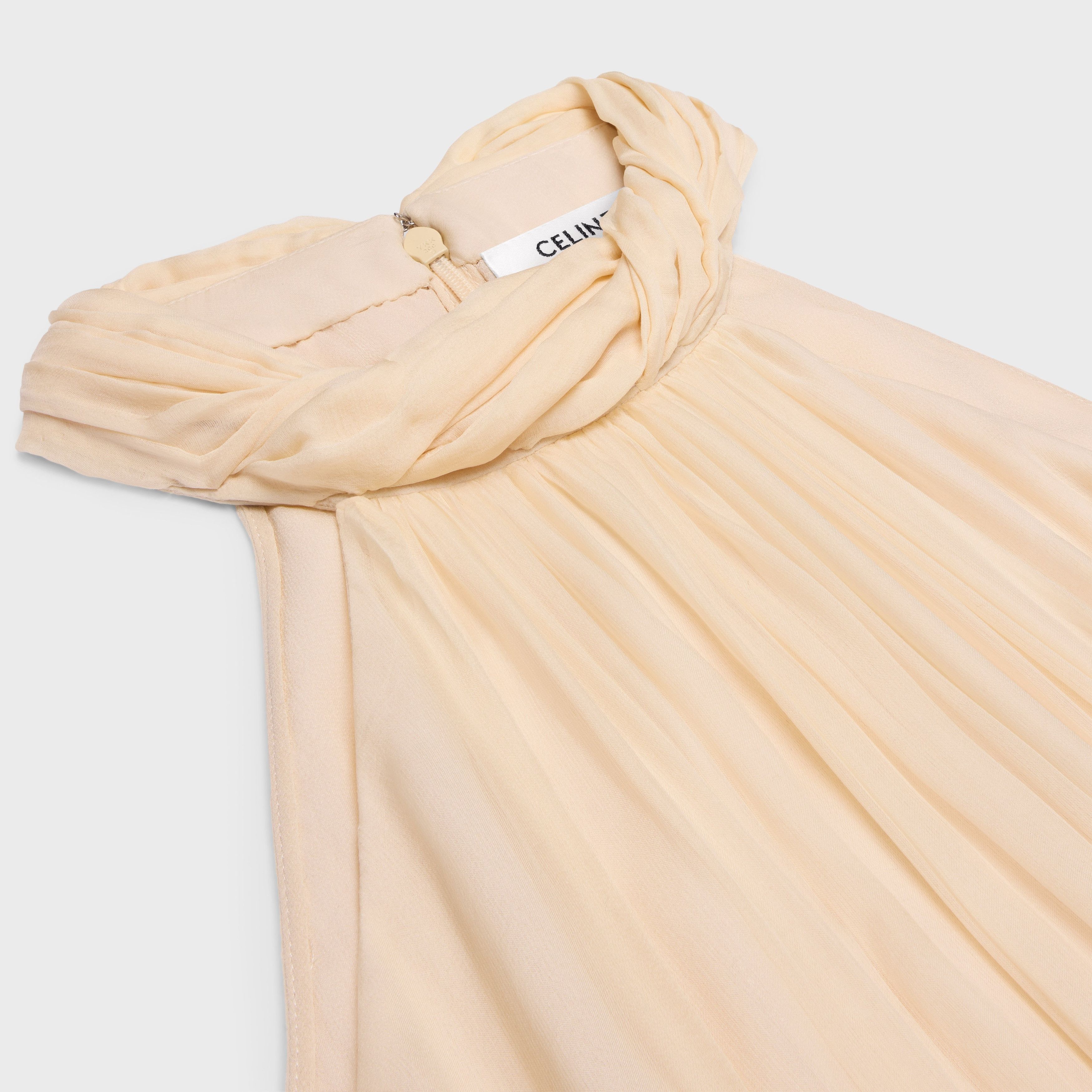 Celine o1bcso1str0925 2R65M843C Draped Mini Dress in Creme Size XS / US 0-2 / IT 36-38 - 3 Thumbnail