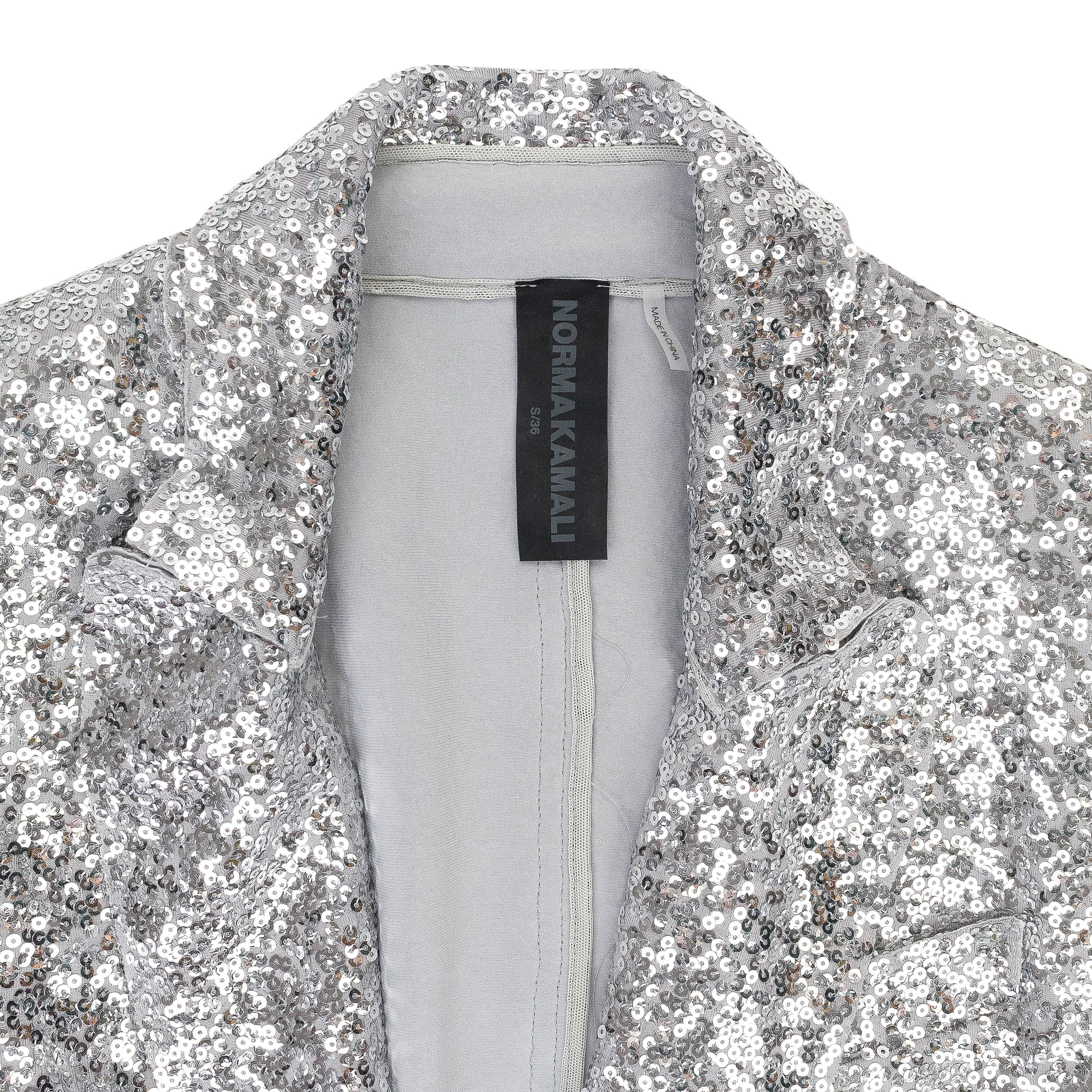 Norma Kamali OVERLAPPING SEQUIN SINGLE BREASTED JACKET Size XS Size XS / US 0-2 / IT 36-38 - 1 Thumbnail