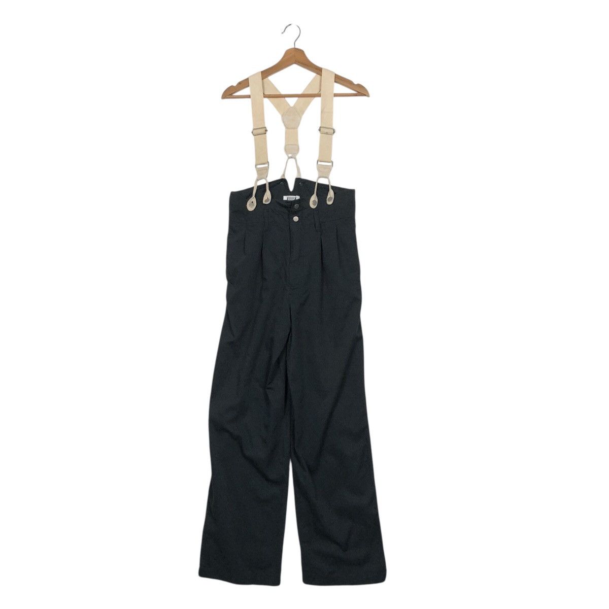 Issey Miyake Archival Issey Miyake High Waist Wide Leg Suspender Trousers Size US 30 / EU 46 - 2 Thumbnail
