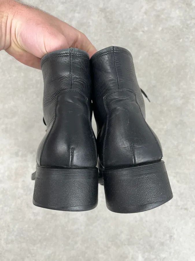 Vintage Cesare Paciotti Black Leather Dagger Lace-Up Boots Size US 9 / IT 39 - 6 Thumbnail