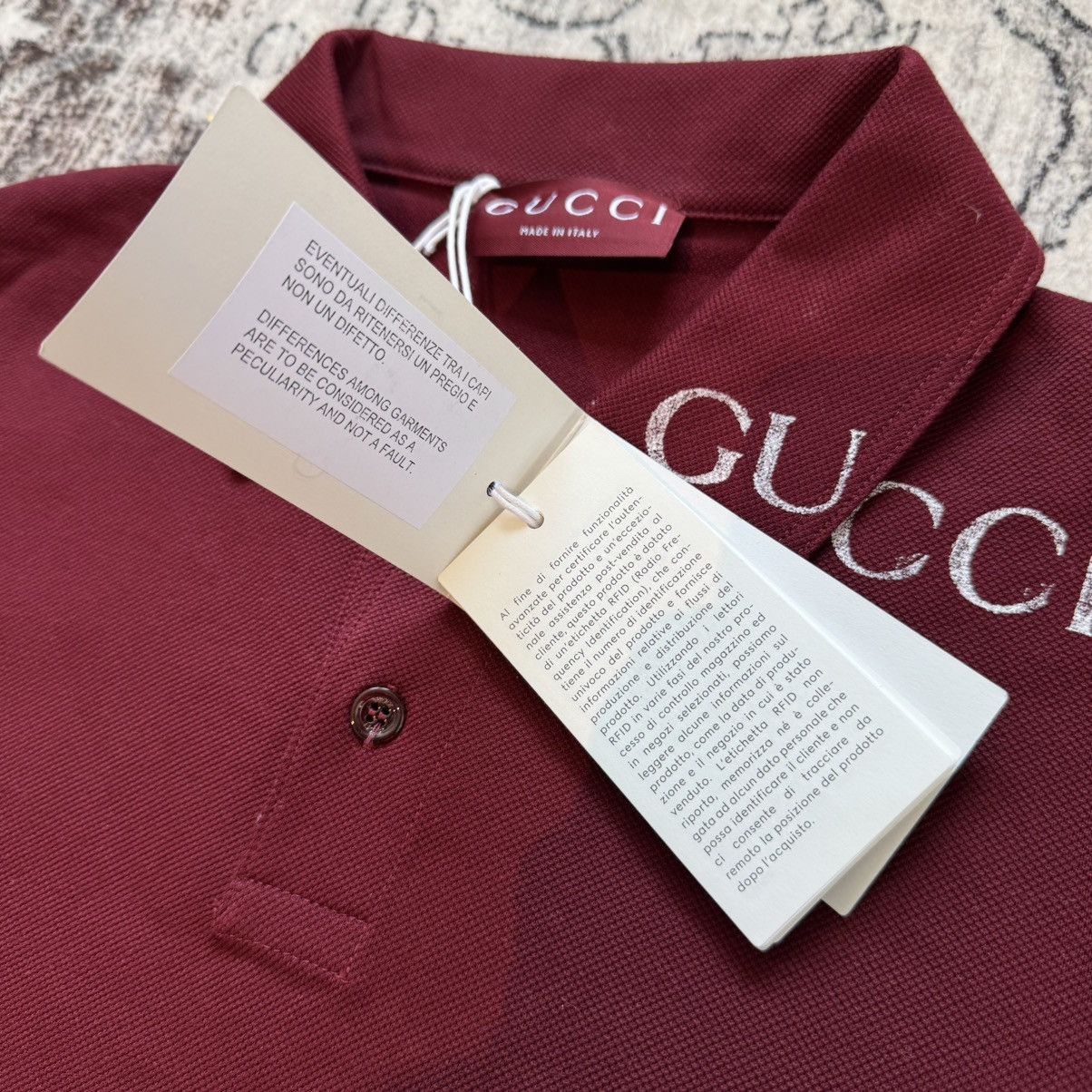 Gucci Gucci Collar Logo Polo Burgundy Size US L / EU 52-54 / 3 - 3 Thumbnail