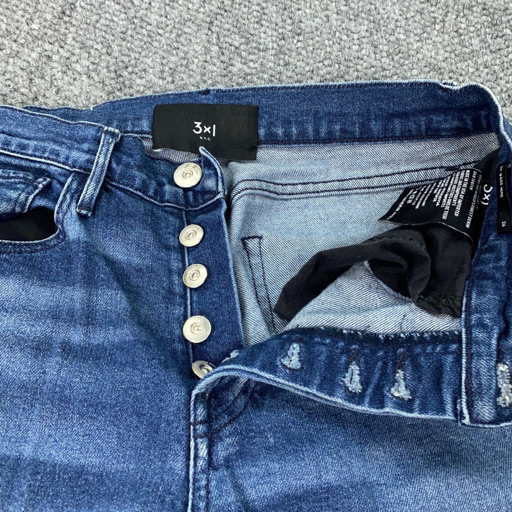 3x1 3x1 NYC Womens Jeans Size 26 Blue Mid-Rise Stretch Denim 5-Pocket Regular Fit Size 28" / US 6 / IT 42 - 3 Thumbnail