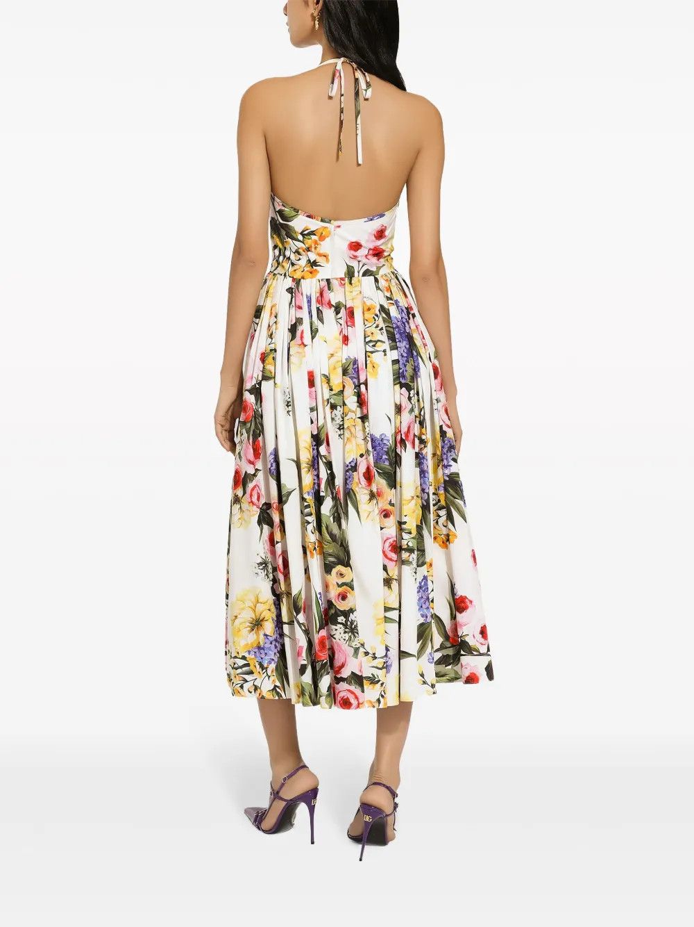 Dolce & Gabbana o1y0825 Floral-Print Midi Dress in Multicolor Size XL / US 12-14 / IT 48-50 - 3 Thumbnail