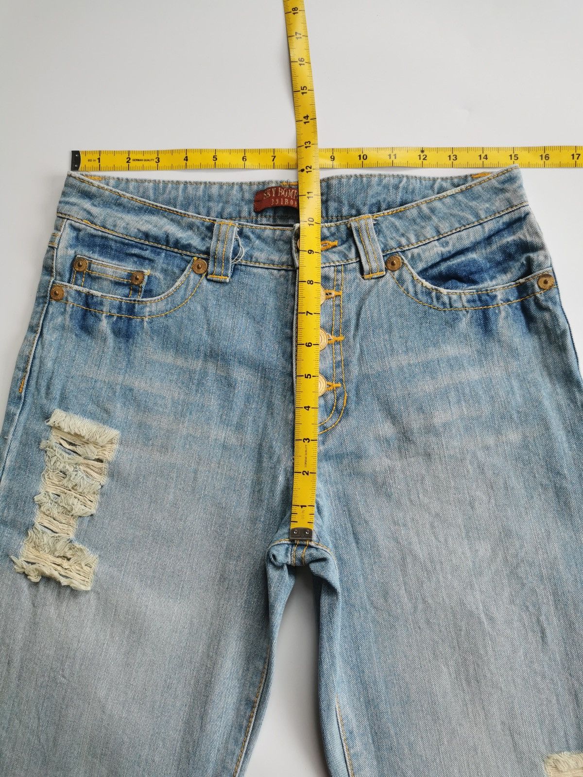 Japanese Brand Sky Bomber Japan Showed Button Distressed Jeans Size US 30 / EU 46 - 9 Thumbnail