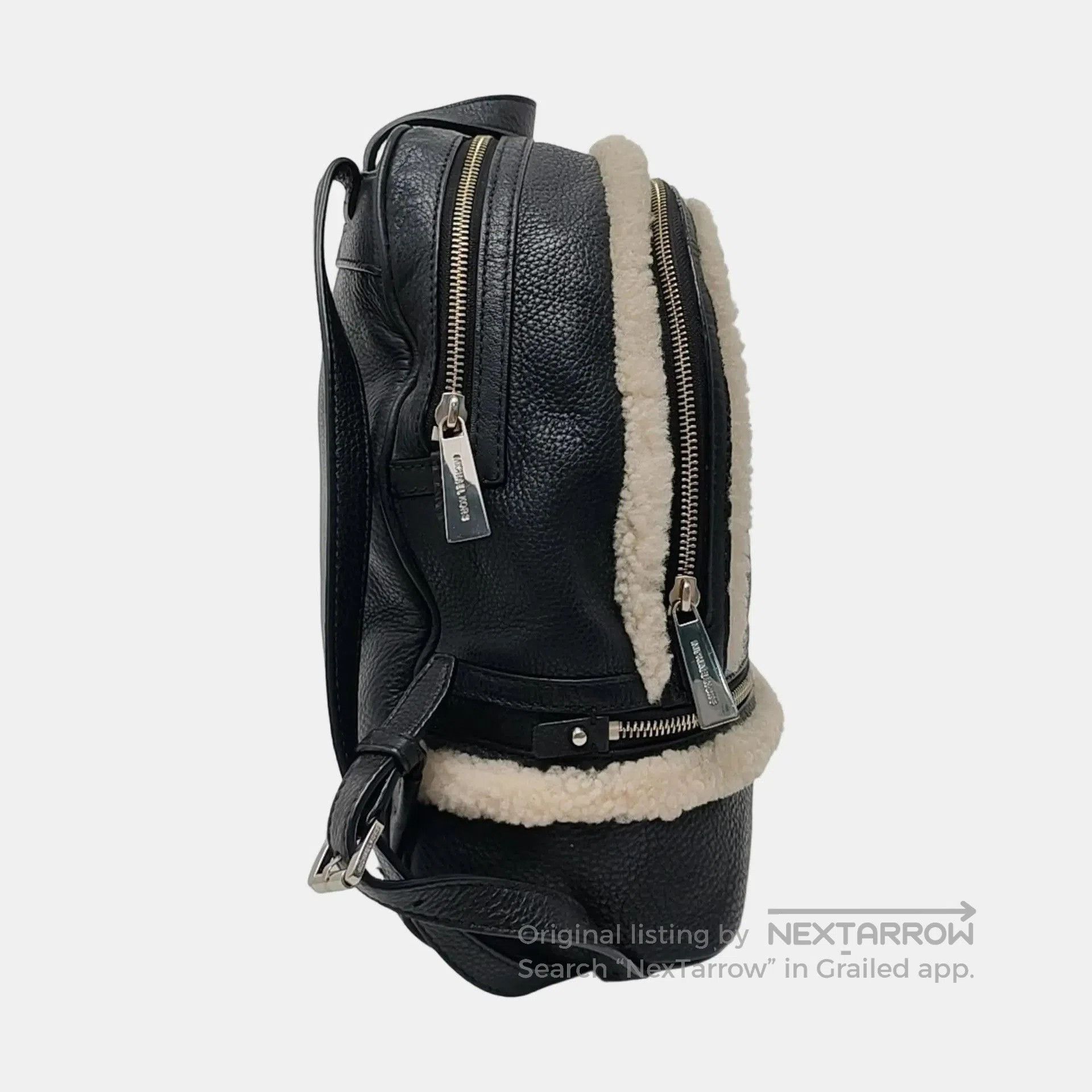 Michael Kors Michael Kors Black Sheepskin Patchwork Backpack. Size ONE SIZE - 4 Thumbnail