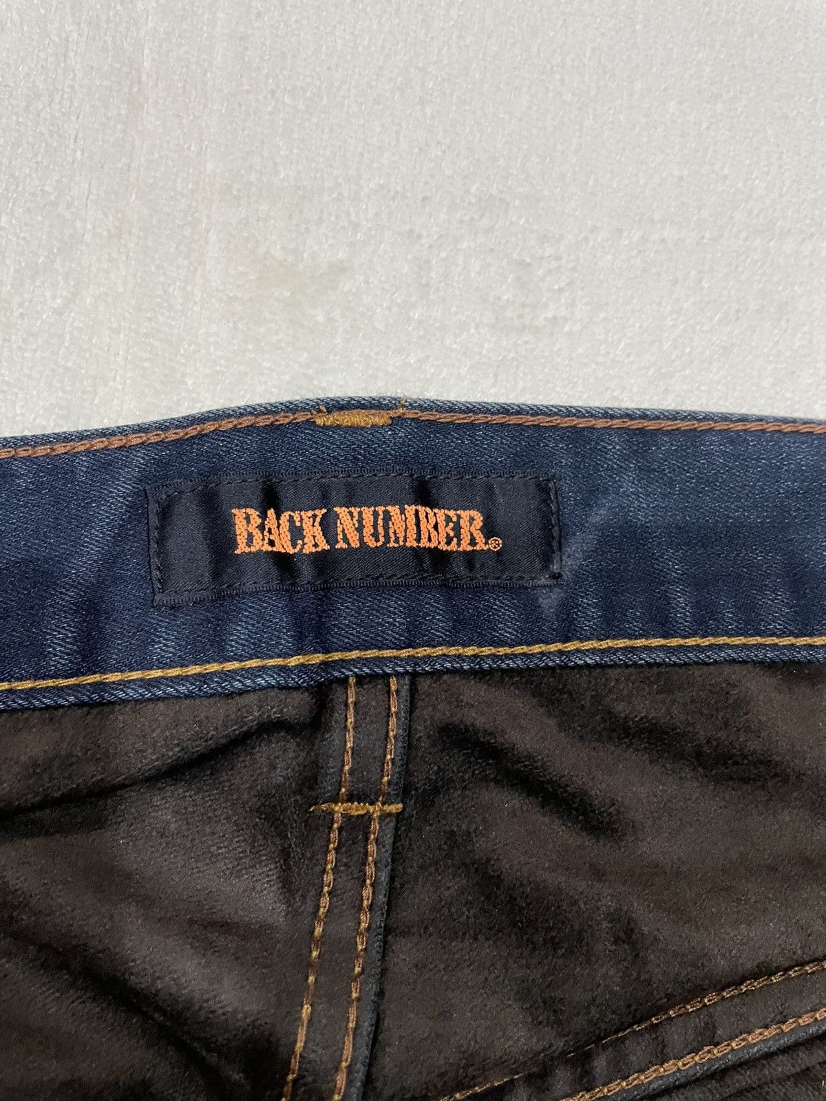 Japanese Brand Vintage BackNumber Distressed Faded Dark Blue Jeans Size US 37 - 8 Thumbnail