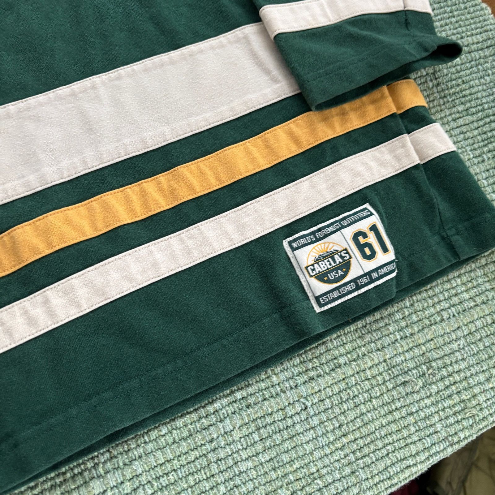 Cabelas × Vintage Vintage 90s Y2K Green Cabela's Cotton Baggy Hockey Jersey XL Size US XL / EU 56 / 4 - 6 Thumbnail