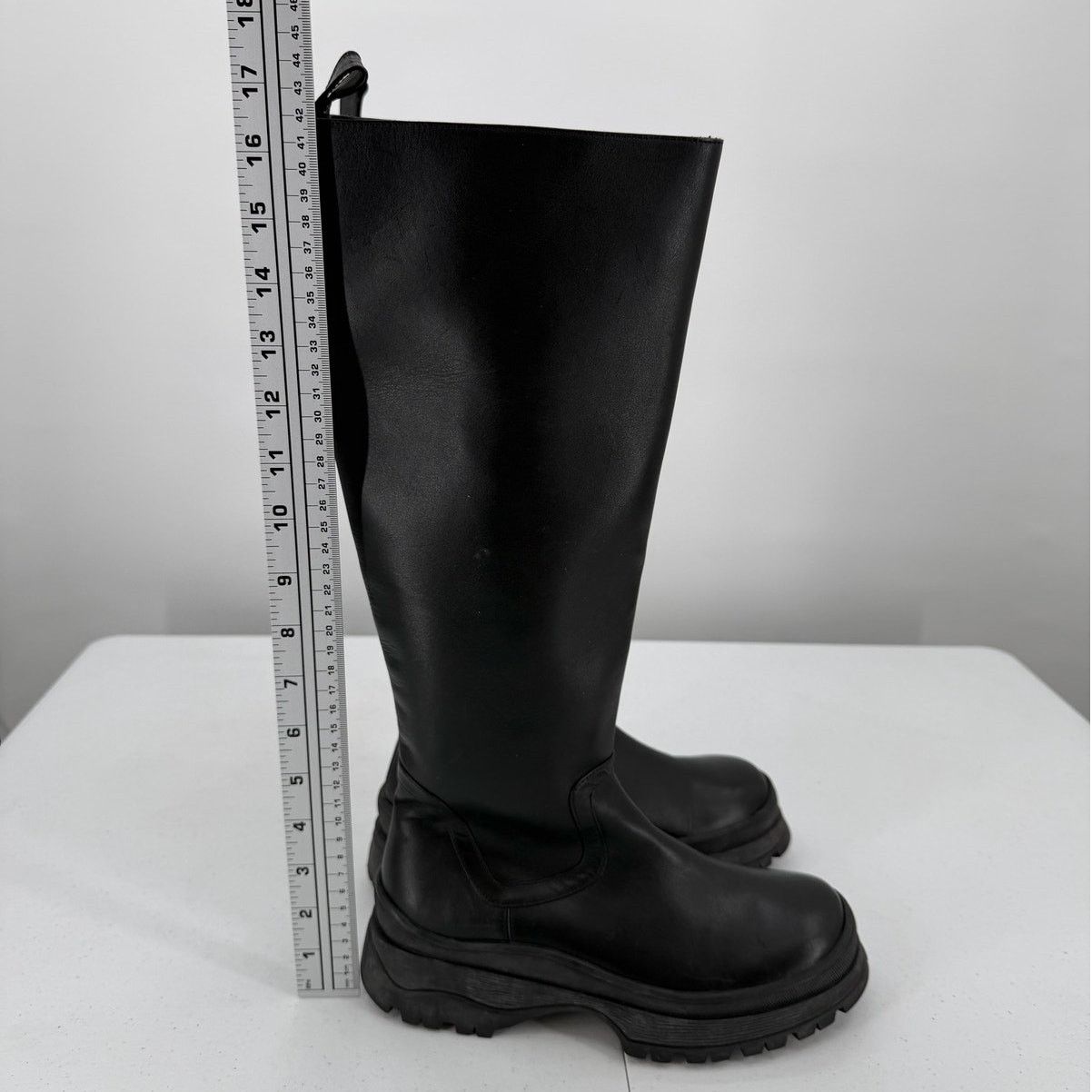 Staud Staud Bow Leather Black Tall Platform Boots Size 36.5 Size US 6.5 / IT 36.5 - 9 Thumbnail