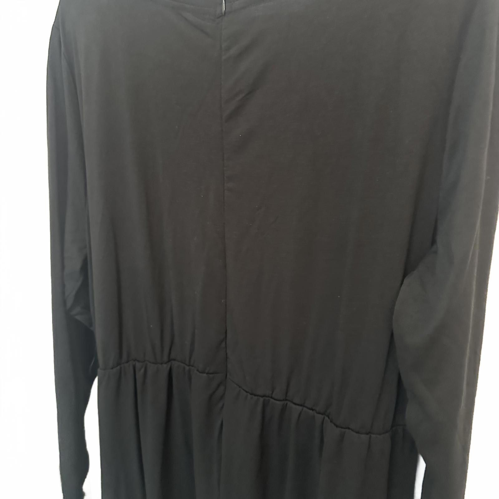 Designer Elegant Black Long Sleeve Dress by Bloom Chic Size XL / US 12-14 / IT 48-50 - 3 Thumbnail