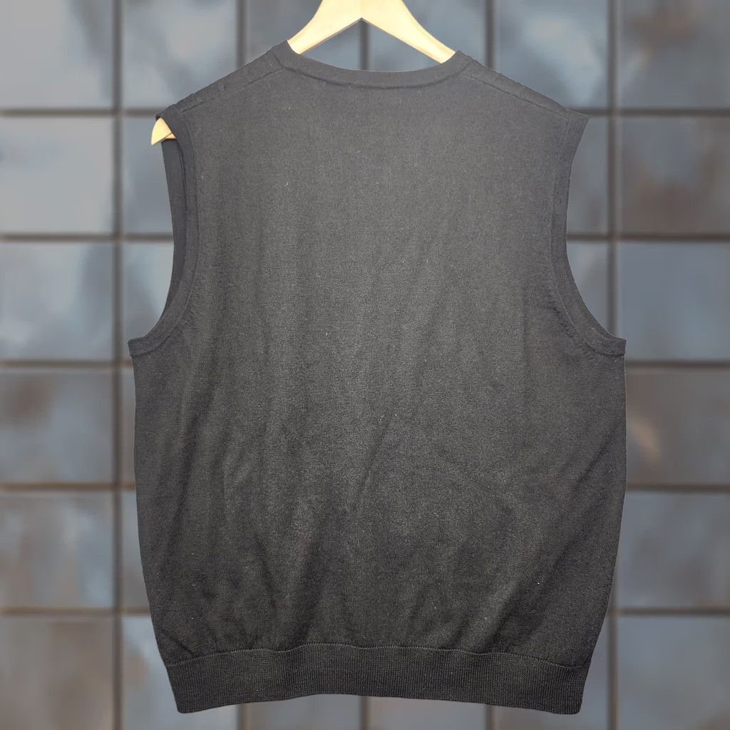 Vintage John Ashford Sweater Vest Men Large Black Italian Merino Wool Cable-Knit V-Neck Sleeveless Pullover Classic Size US L / EU 52-54 / 3 - 1 Thumbnail
