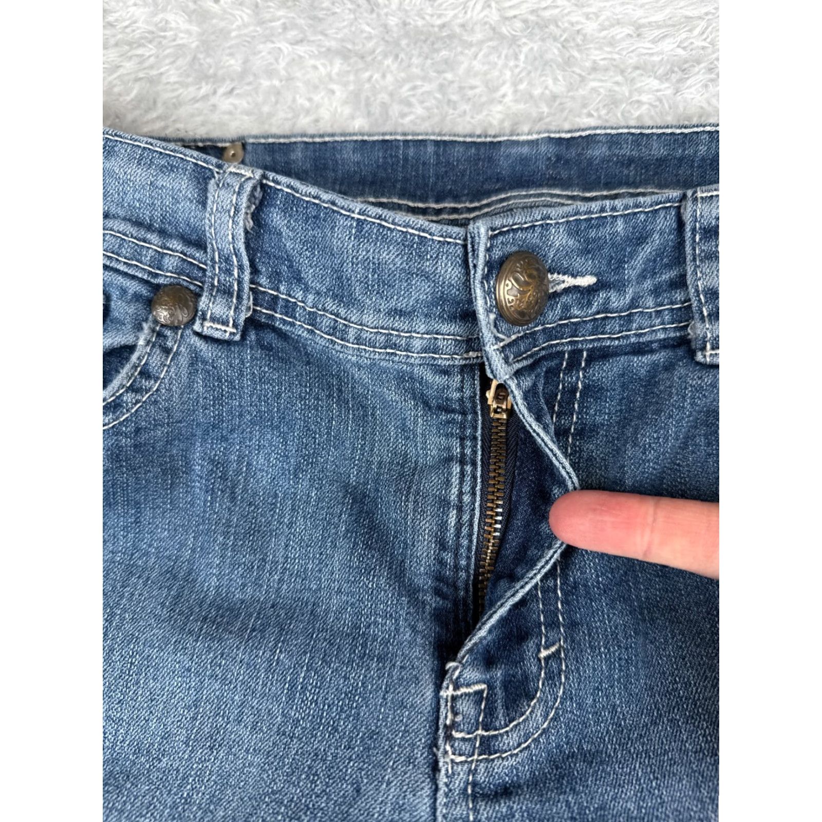 Vintage Style&co Jeans Womens 10 Denim Blue Bootcut 31x31 Regular 5-Pocket Stretch Embroidered Logo Mid Rise Cotton Classic Size 32" / US 10 / IT 46 - 5 Thumbnail