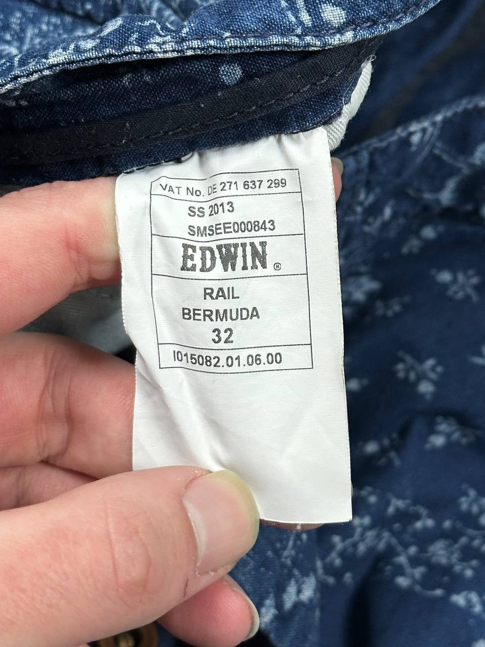 Edwin Edwin Japan Indigo Wash Printed Rail Bermuda Shorts Size US 32 / EU 48 - 9 Thumbnail
