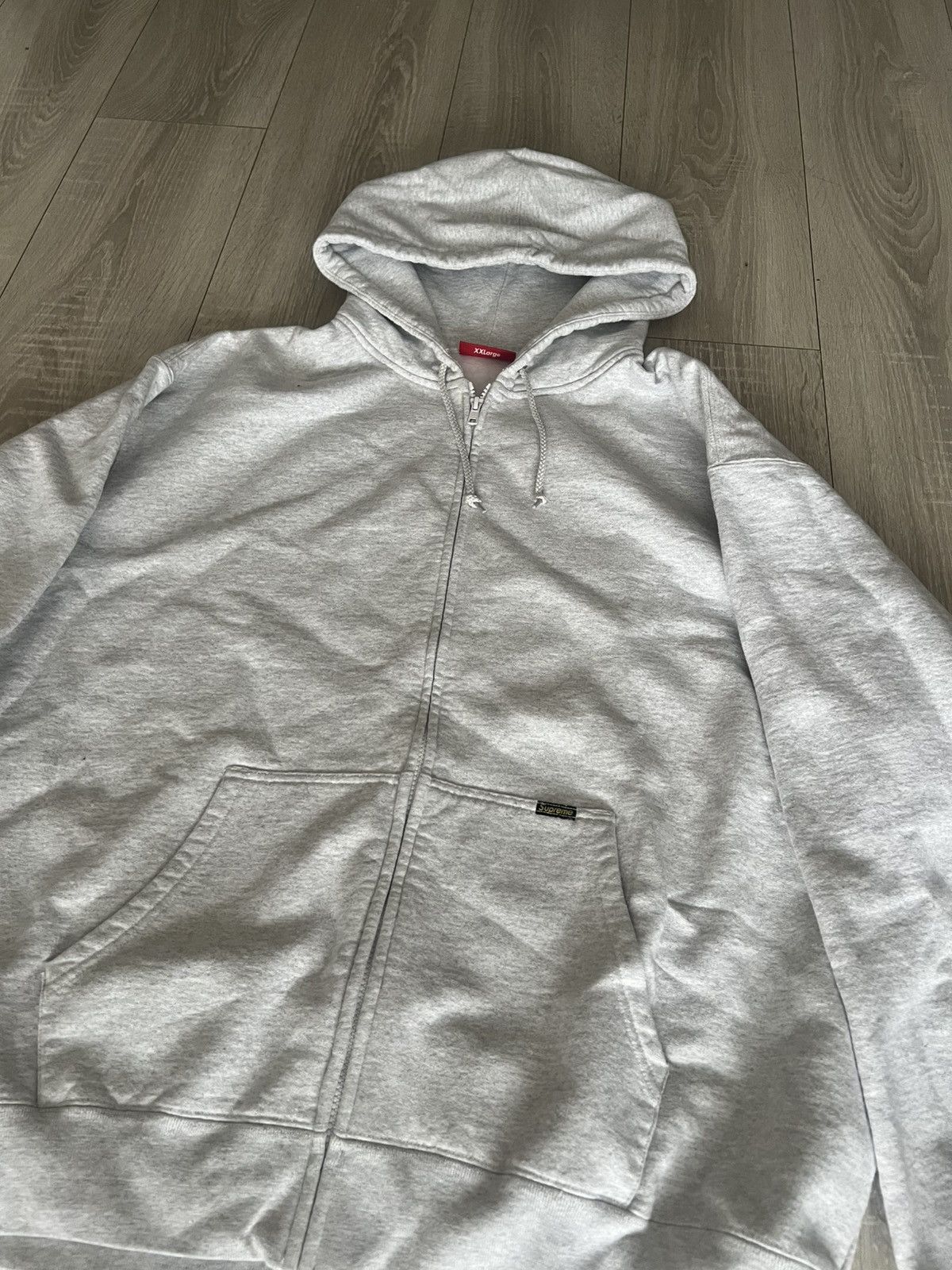 Supreme Supreme Work Zip Up Hooded Sweatshirt Grey XXL | Grailed
