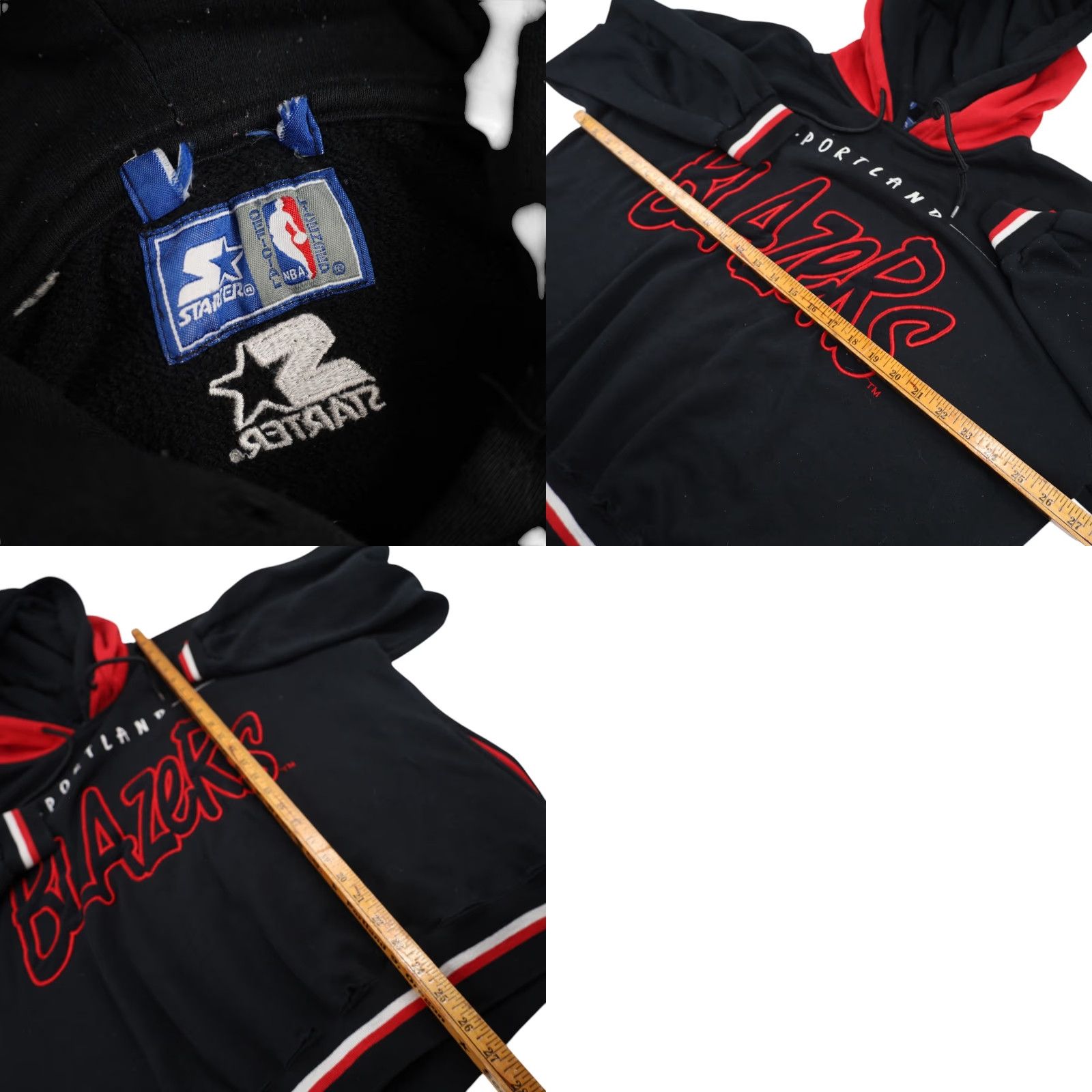 Starter VINTAGE Starter Portland Blazers Double Hood Hoodie Shirt XL Men Black 90s Gl?decode Size US XL / EU 56 / 4 - 8 Thumbnail