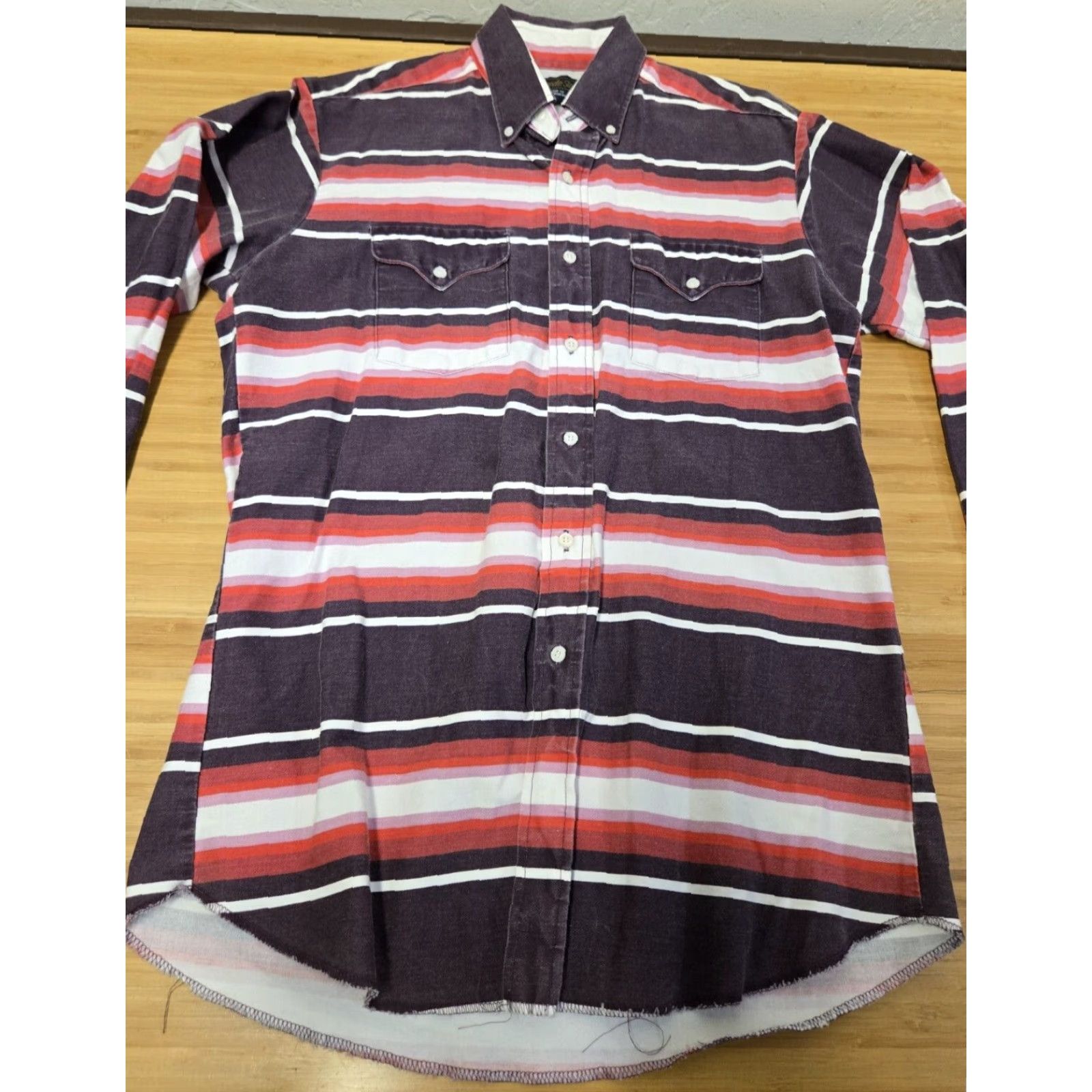 Vintage VINTAGE Panhandle Slim Shirt Mens 16.5 34 Pink Purple Striped Western Shirt Size US XL / EU 56 / 4 - 3 Thumbnail
