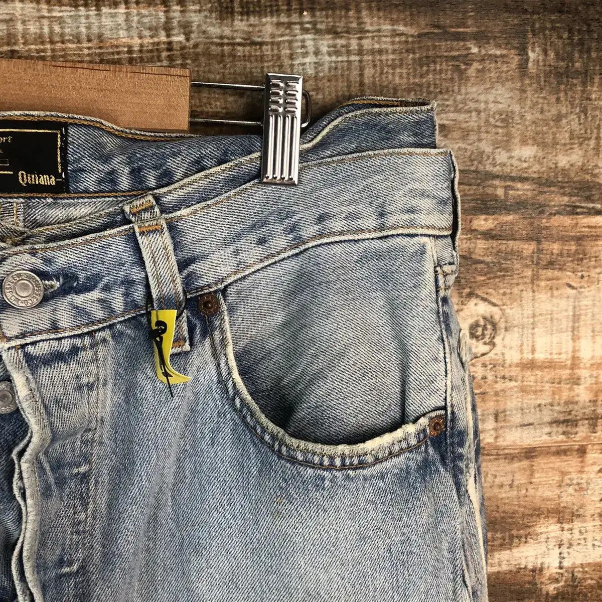 Levi's DLL Levis X Quana double waist reconstruct Denim #A2067 Size US 32 / EU 48 - 8 Thumbnail